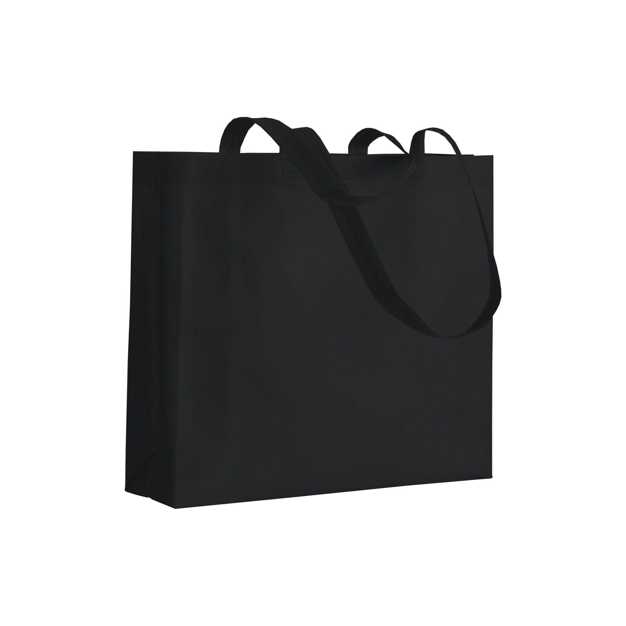 Immagine Shopper con soffietto in TNT 80 g/m2 termosaldato, manici lunghi