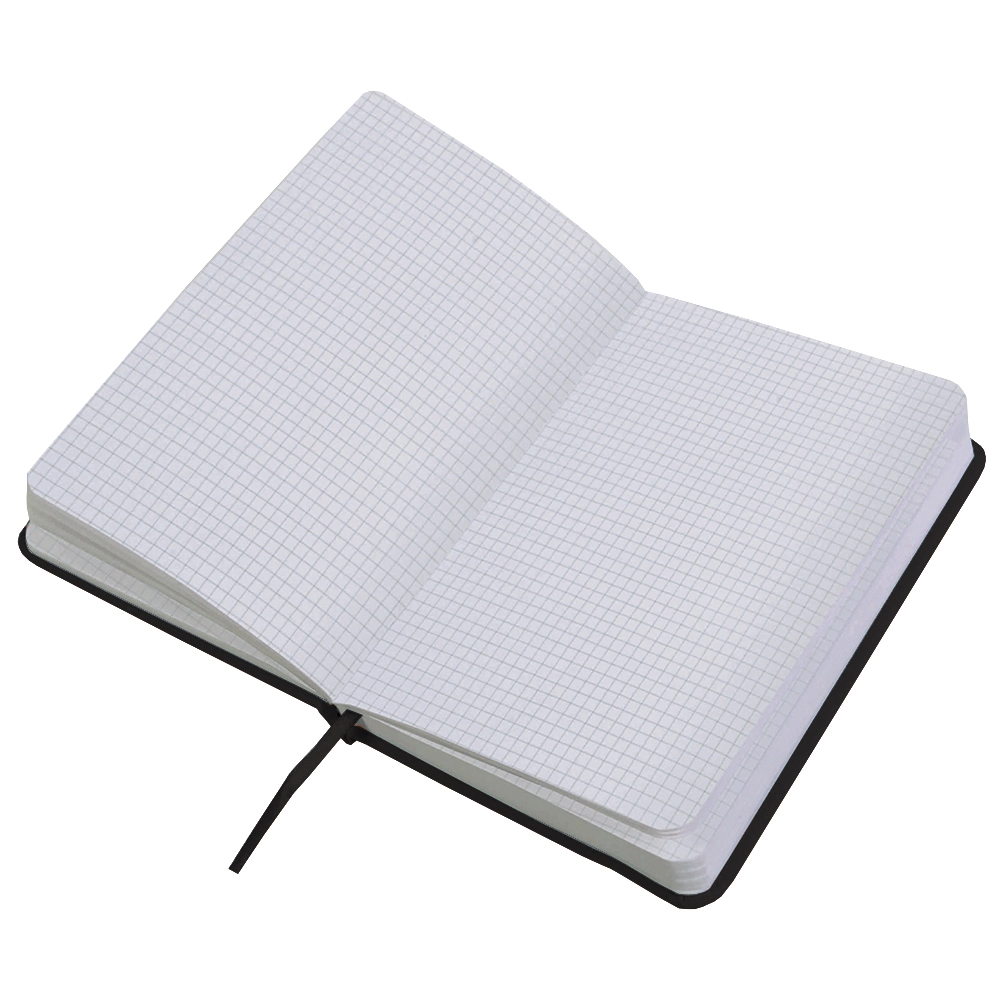 Immagine Quaderno in PU con elastico colorato, fogli a quadretti (80 pag.), segnalibro in raso