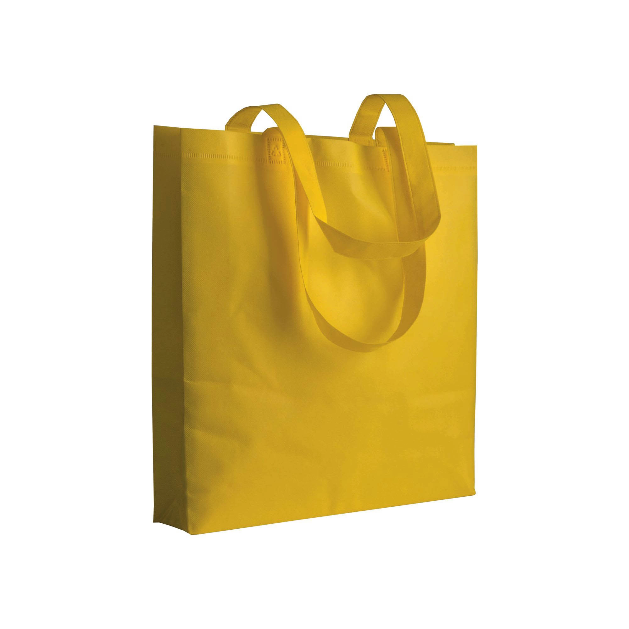 Immagine Shopper con soffietto in TNT 80 g/m2 termosaldato, manici lunghi