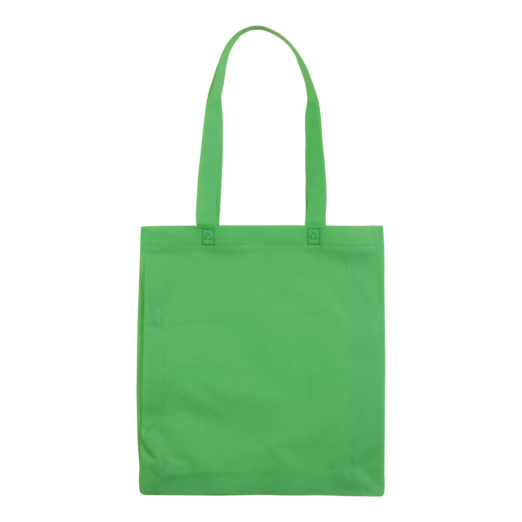 Immagine Shopper con soffietto in TNT 80 g/m2 termosaldato, manici lunghi