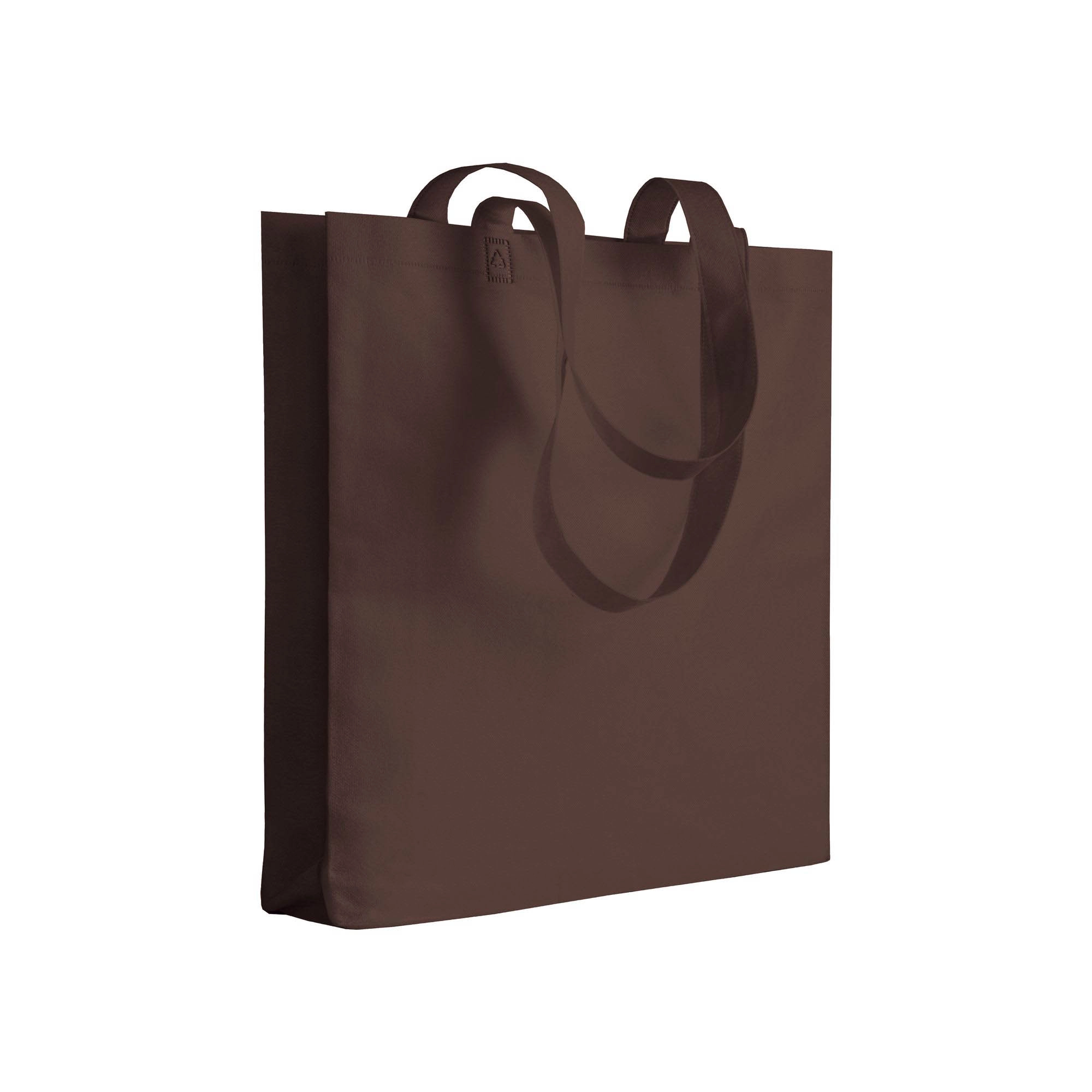 Immagine Shopper con soffietto in TNT 80 g/m2 termosaldato, manici lunghi