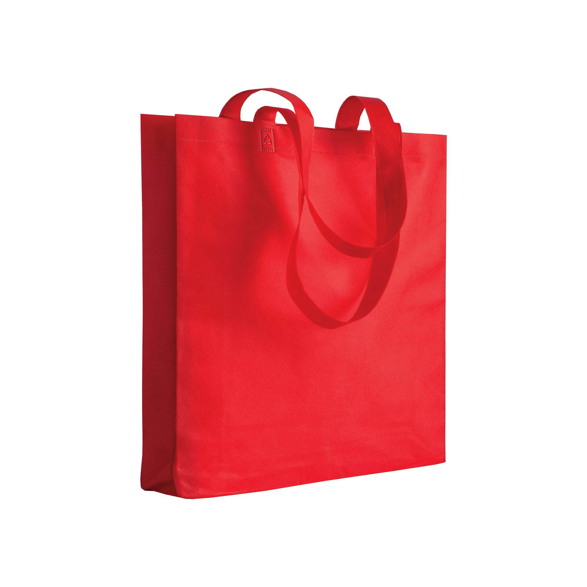 Immagine Shopper con soffietto in TNT 80 g/m2 termosaldato, manici lunghi