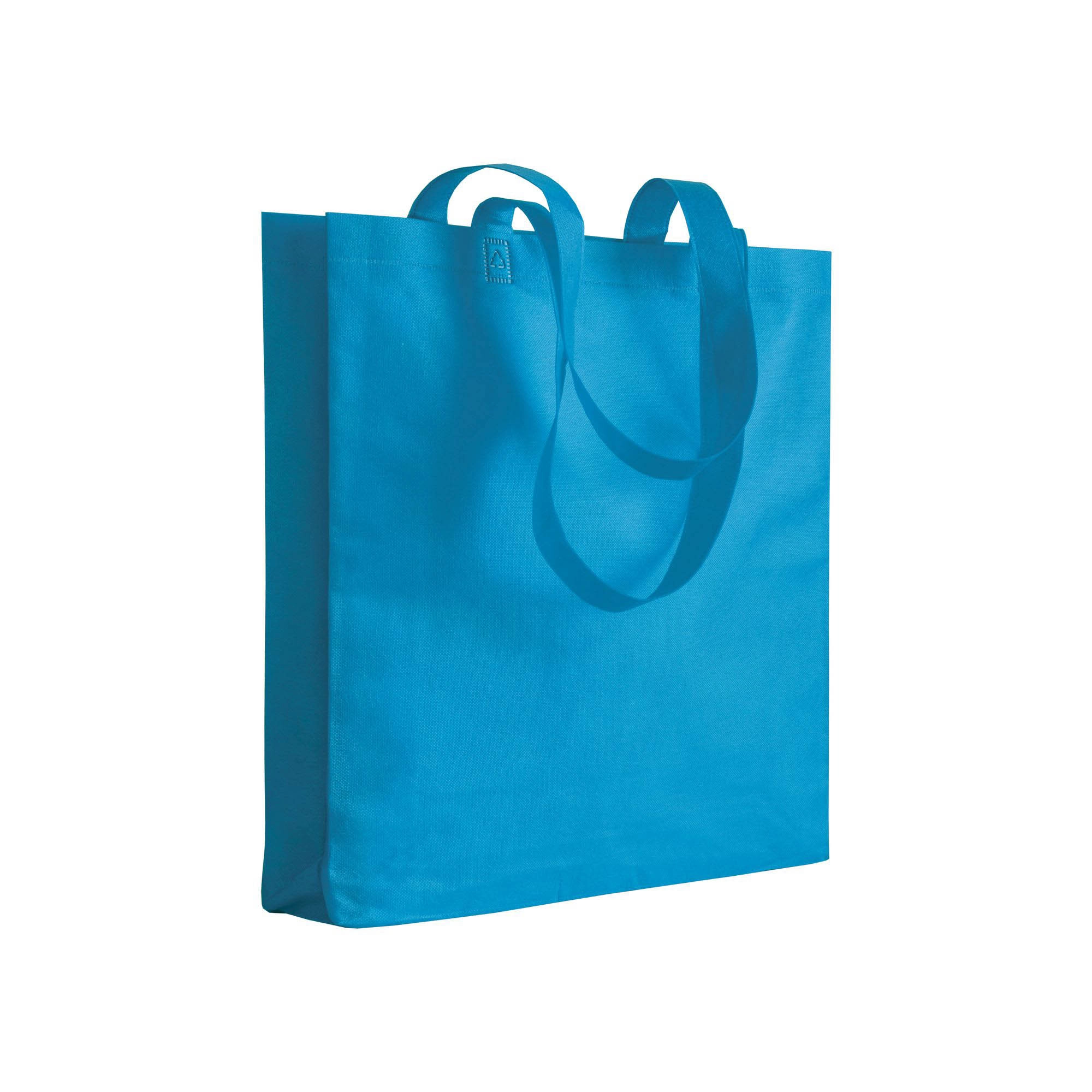 Immagine Shopper con soffietto in TNT 80 g/m2 termosaldato, manici lunghi