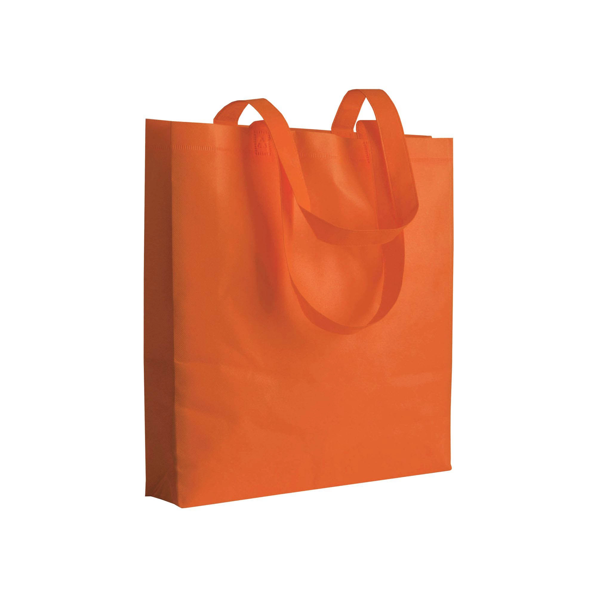 Immagine Shopper con soffietto in TNT 80 g/m2 termosaldato, manici lunghi