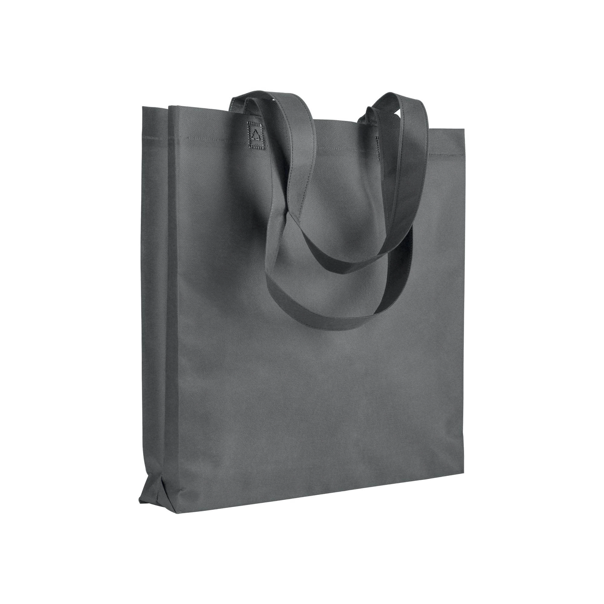 Immagine Shopper con soffietto in TNT 80 g/m2 termosaldato, manici lunghi