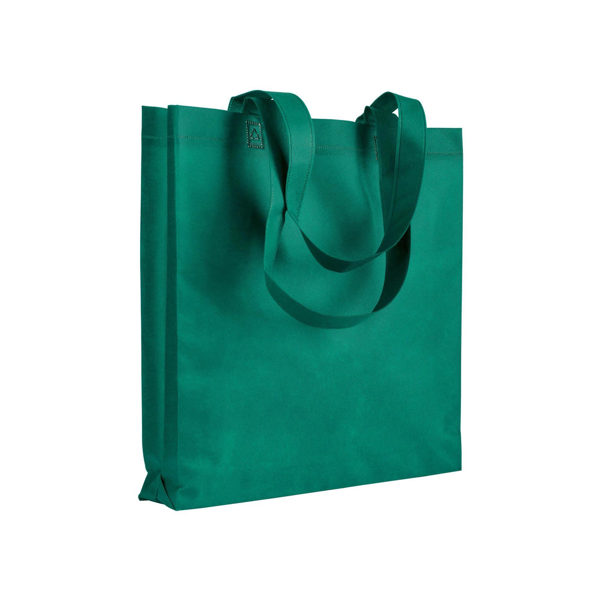 Immagine Shopper con soffietto in TNT 80 g/m2 termosaldato, manici lunghi