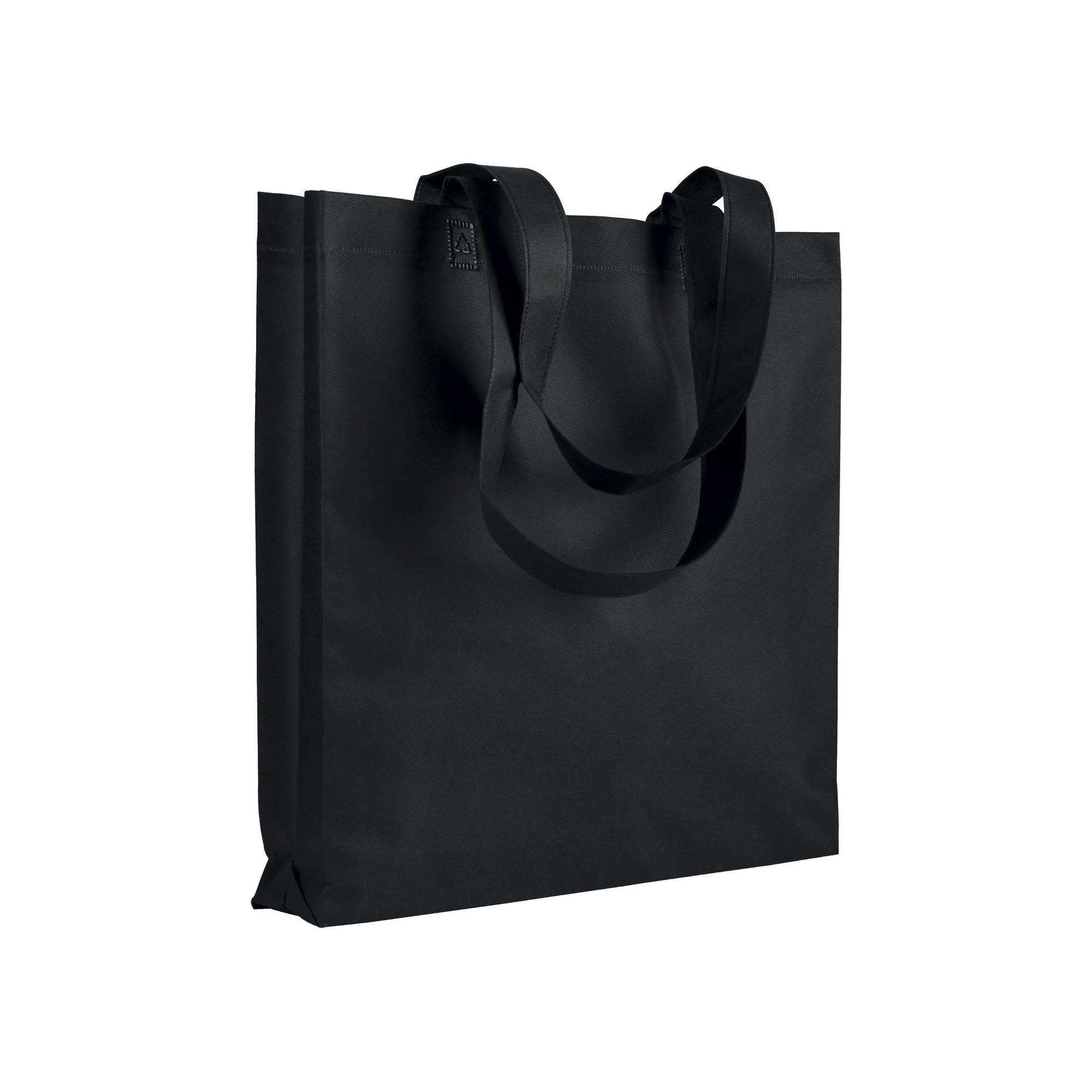 Immagine Shopper con soffietto in TNT 80 g/m2 termosaldato, manici lunghi