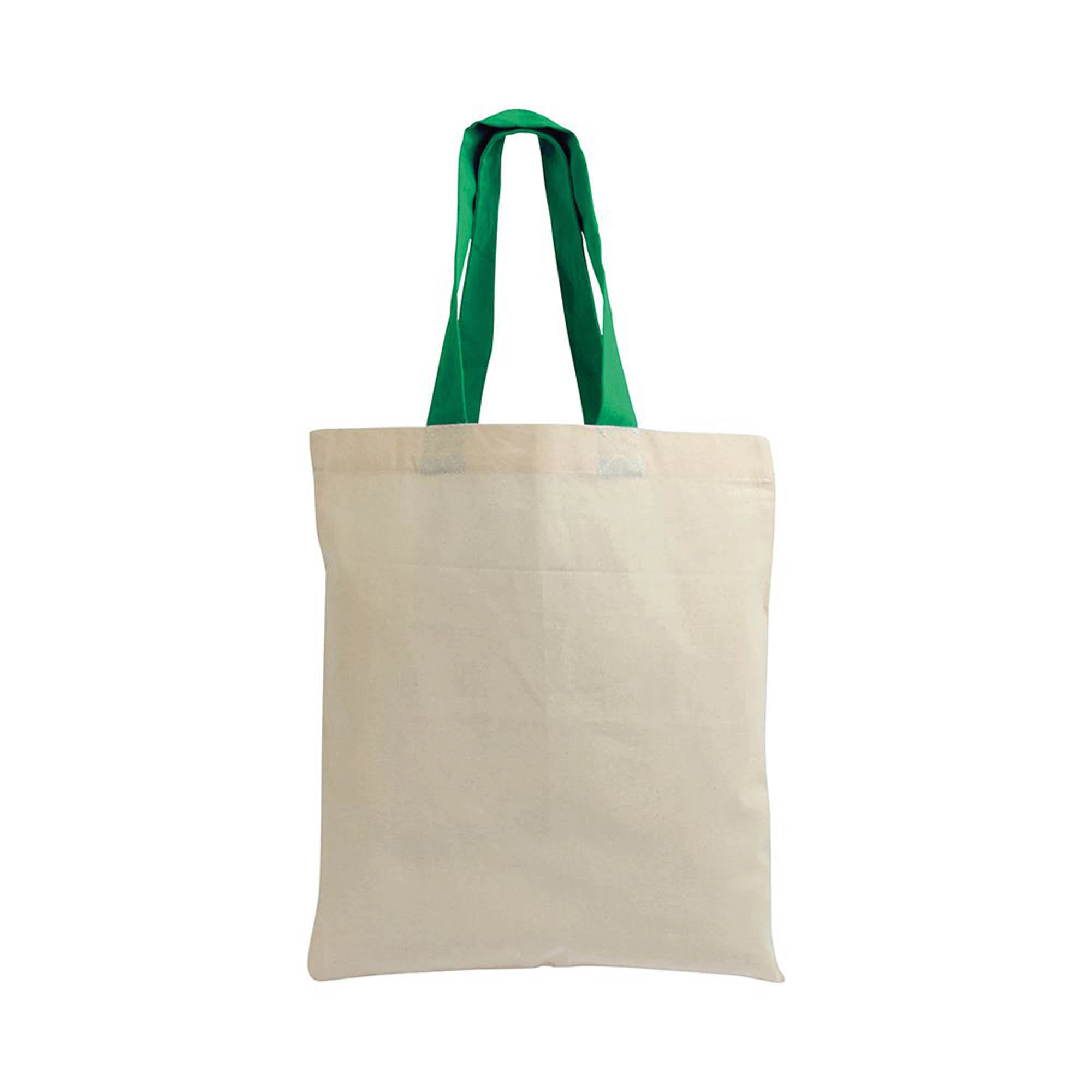 Immagine Shopper mini in cotone naturale 135 g/m2, manici corti colorati
