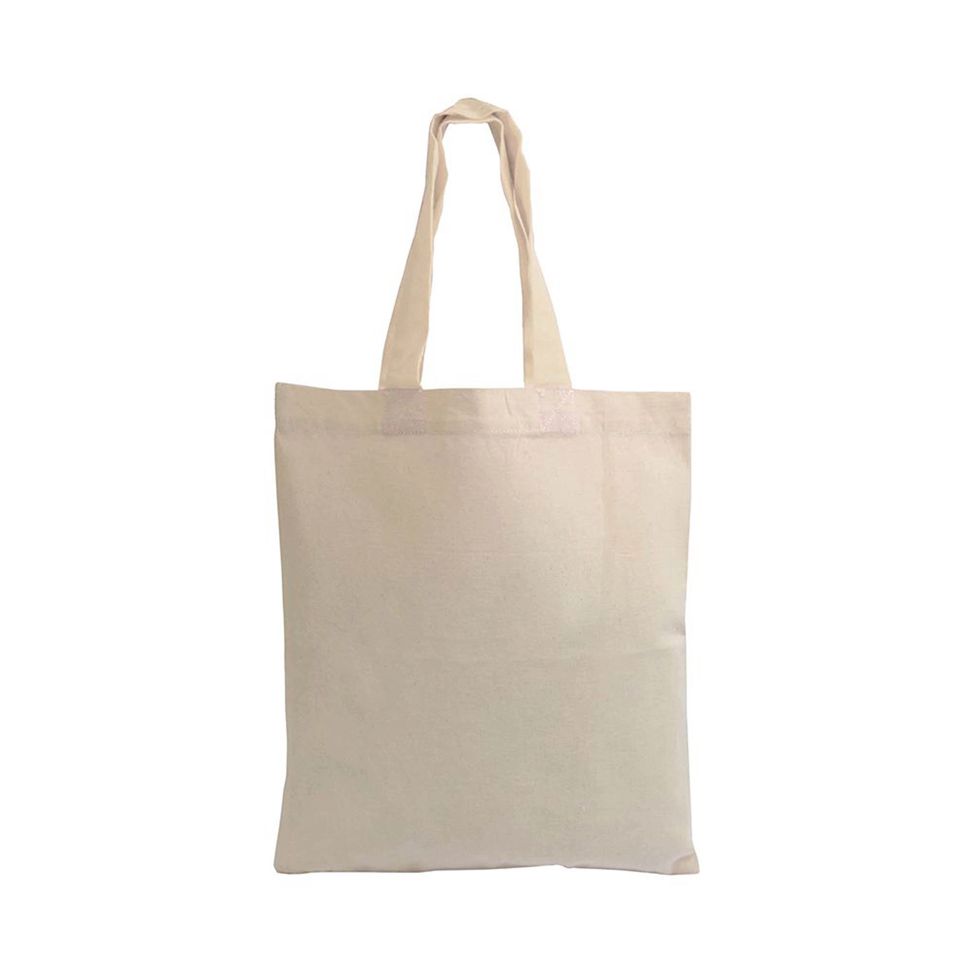 Immagine Shopper mini in cotone naturale 135 g/m2, manici corti colorati