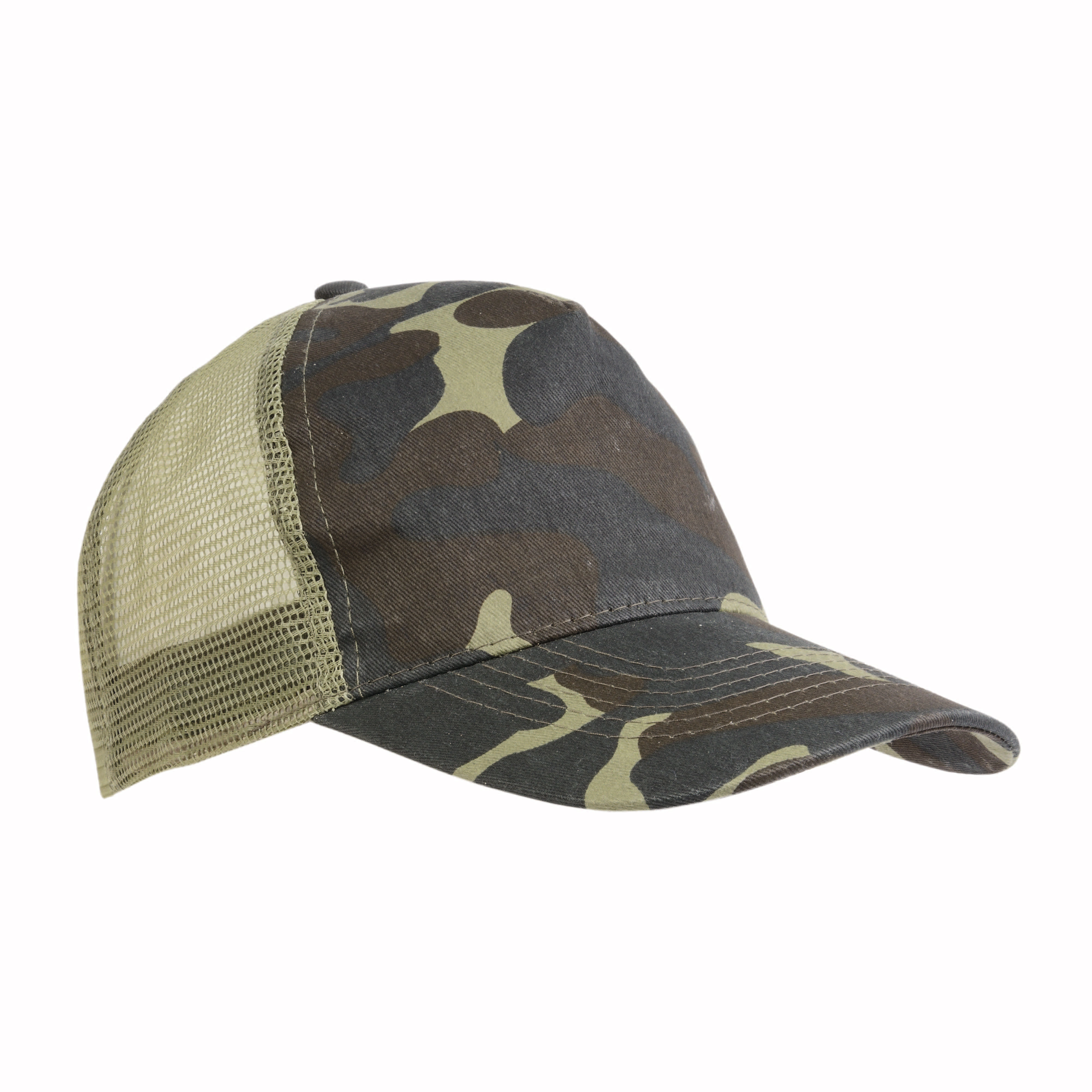 Immagine Cappellino in cotone/poliestere mimetico, 5 pannelli con calotta a rete