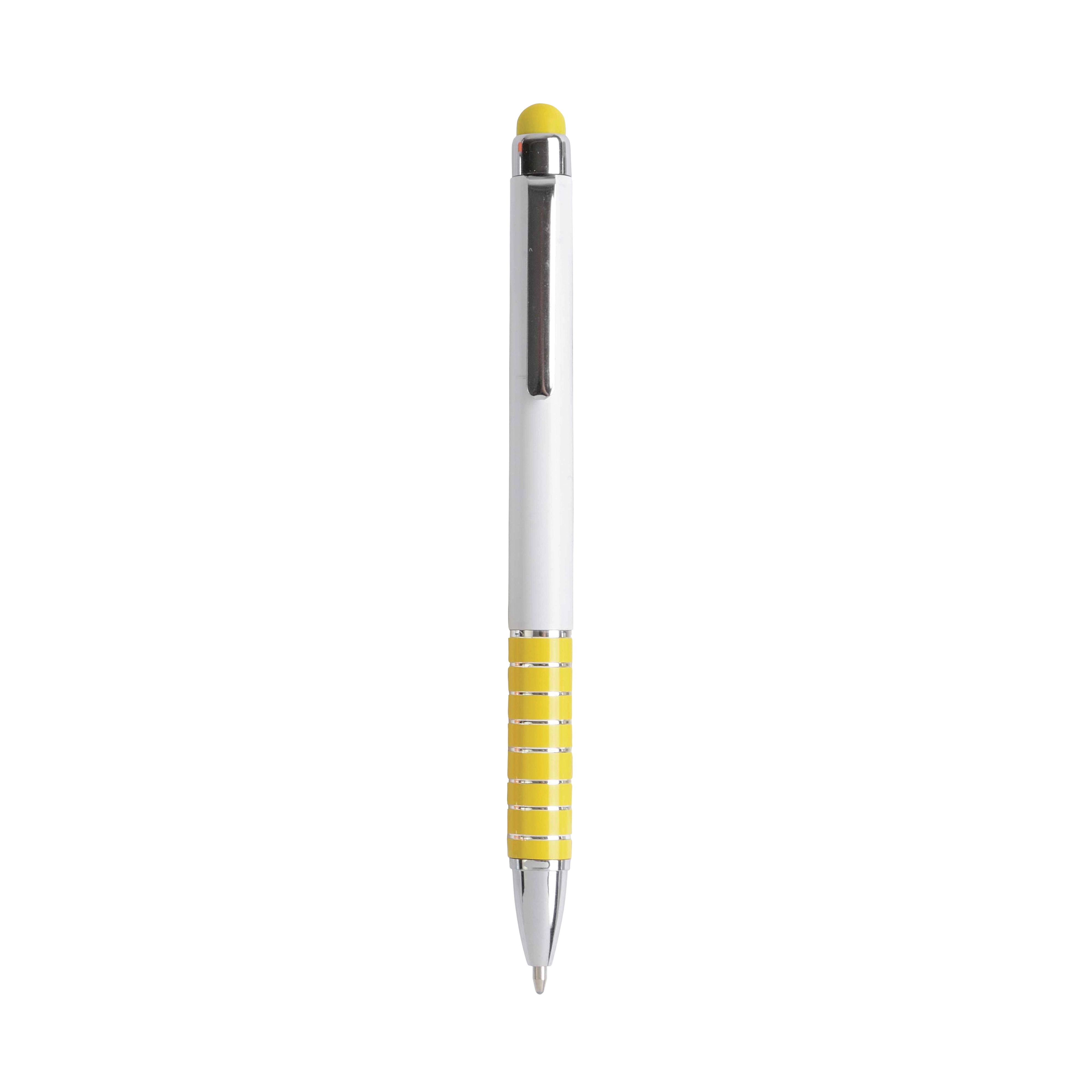 Immagine Penna twist con fusto bianco in plastica e impugnatura colorata in alluminio