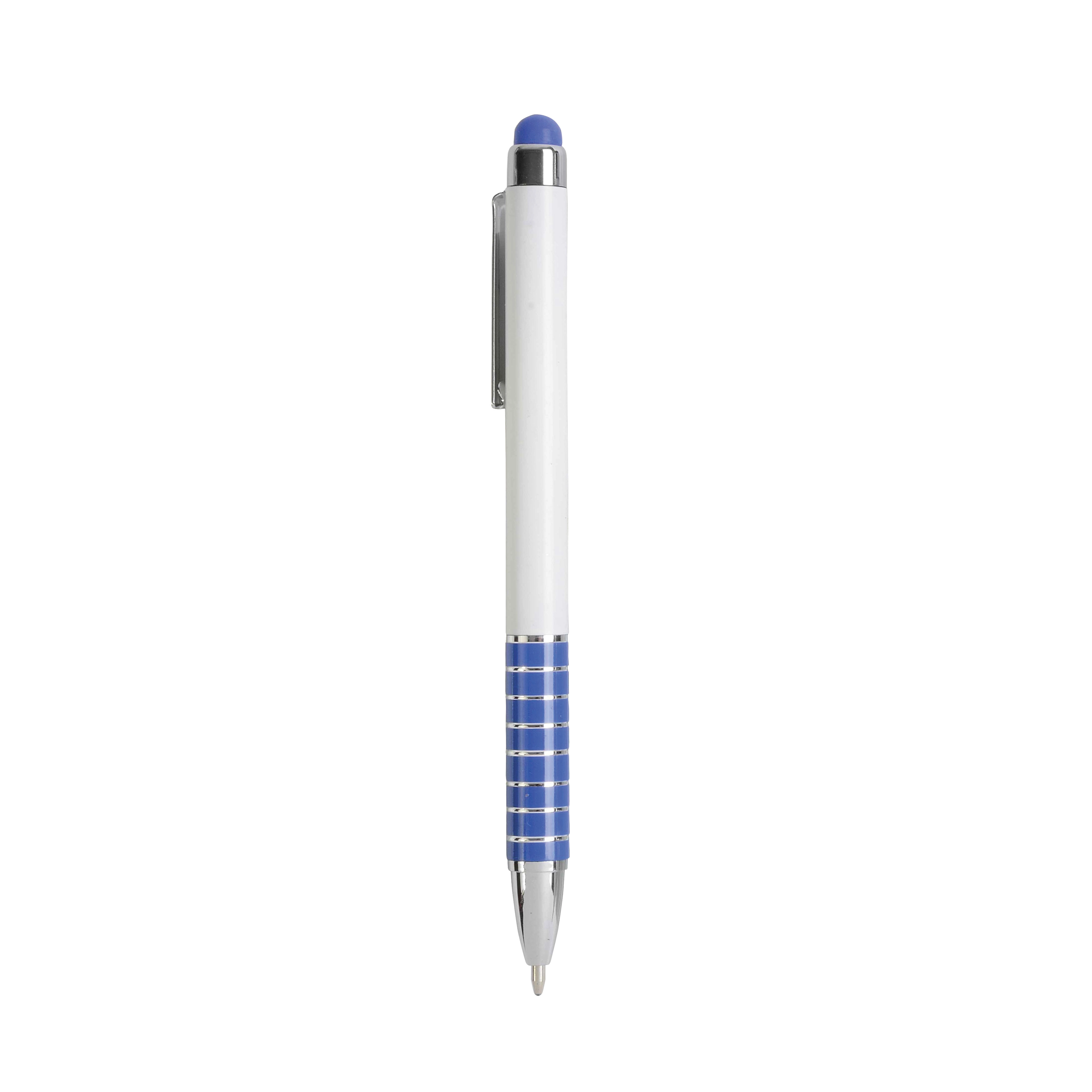 Immagine Penna twist con fusto bianco in plastica e impugnatura colorata in alluminio