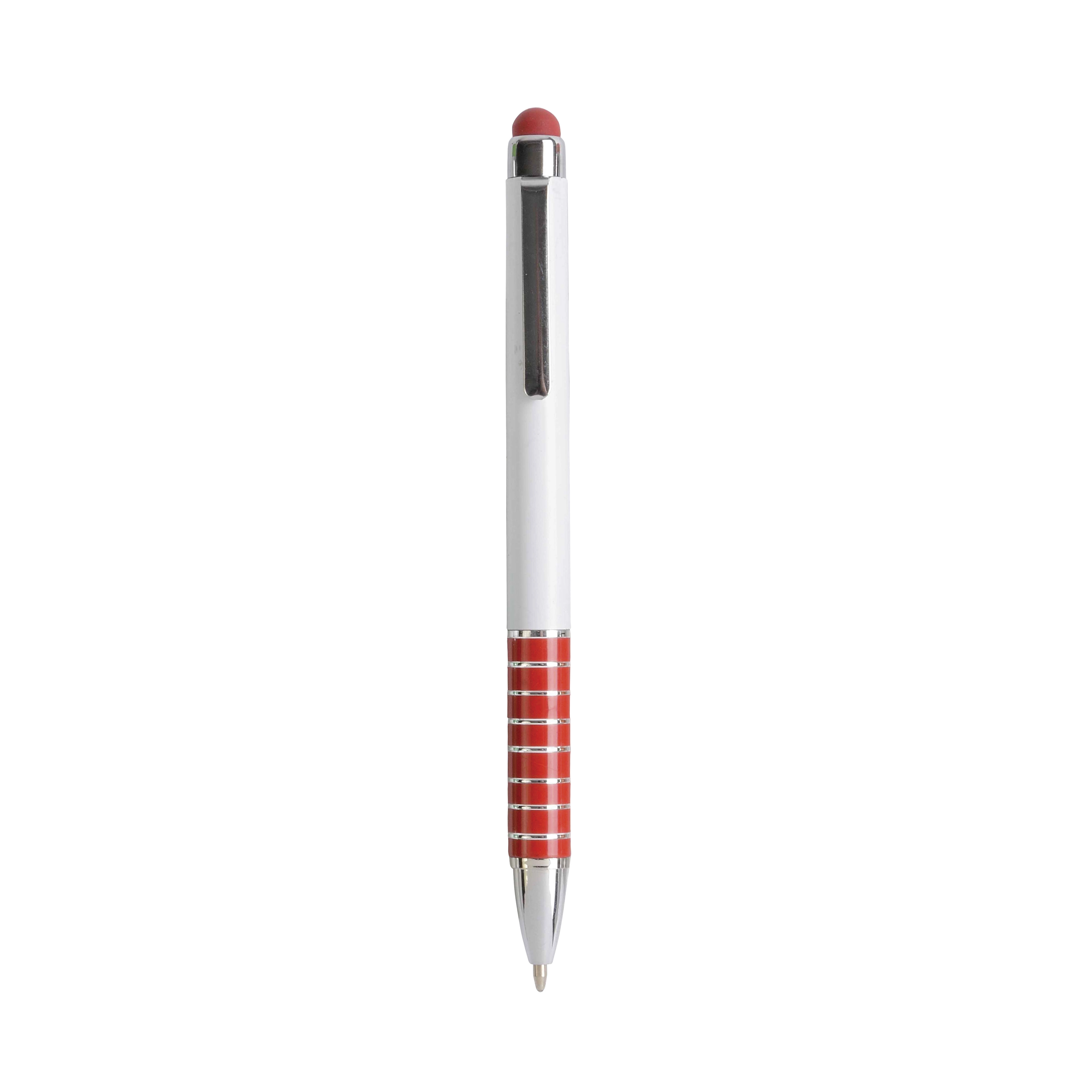 Immagine Penna twist con fusto bianco in plastica e impugnatura colorata in alluminio