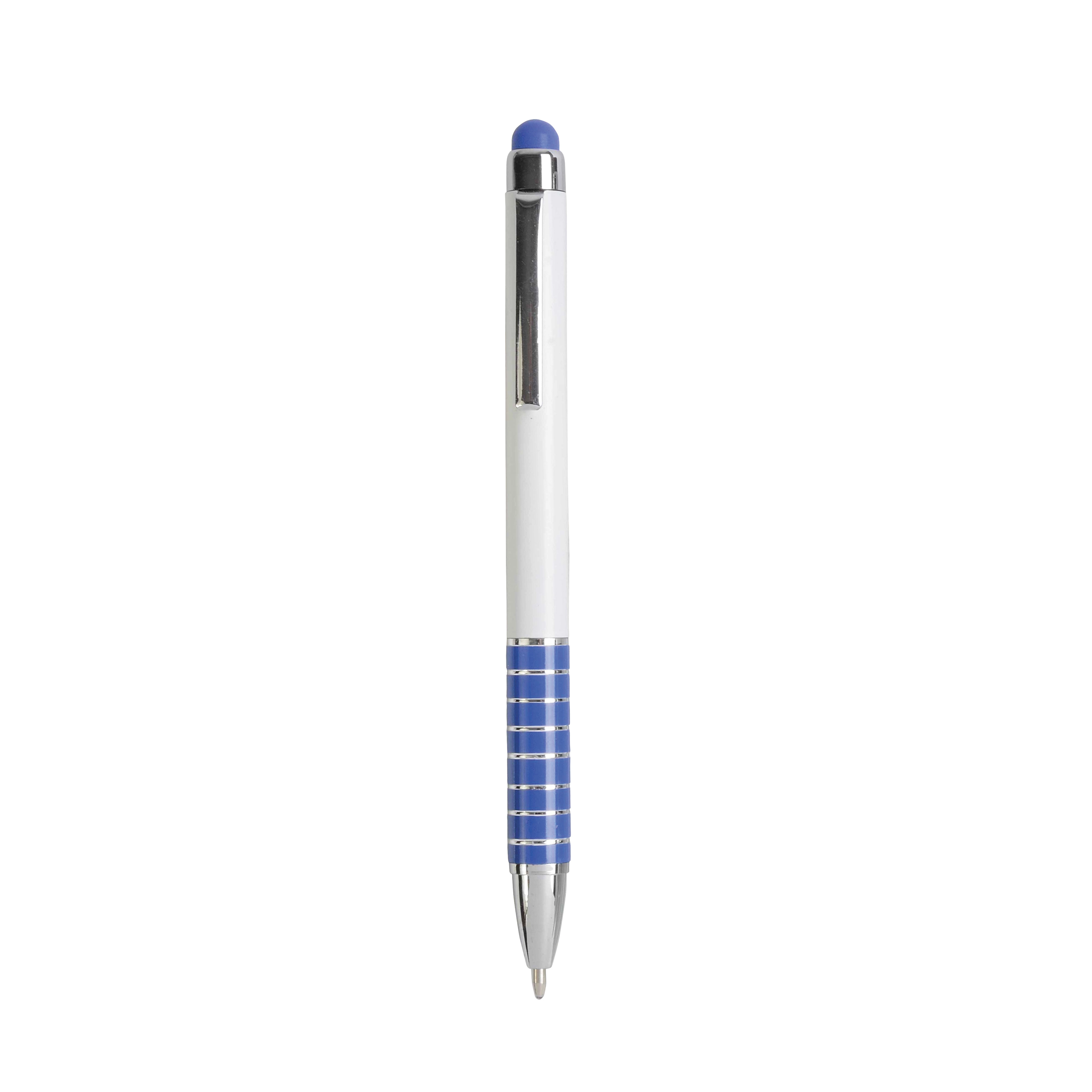 Immagine Penna twist con fusto bianco in plastica e impugnatura colorata in alluminio
