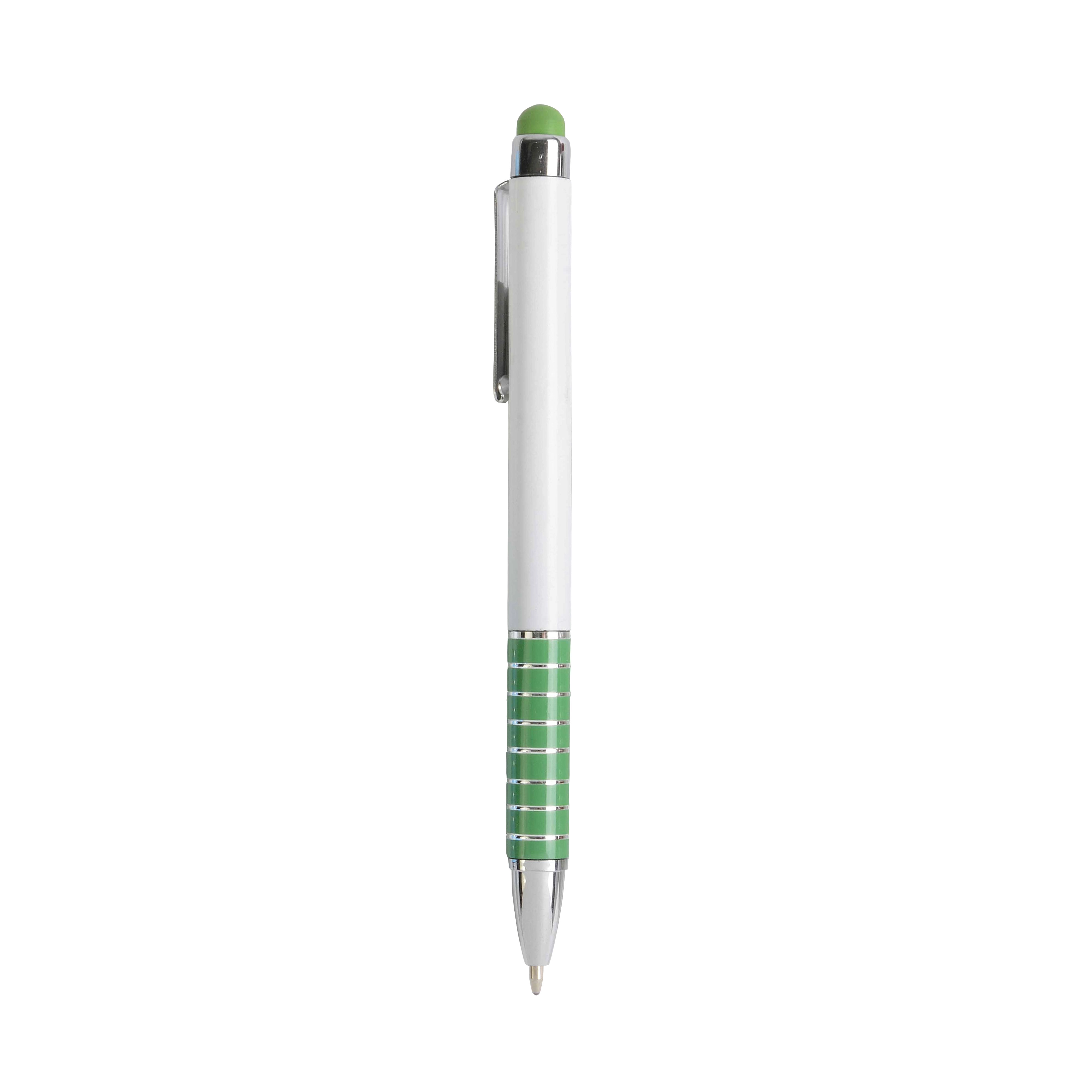Immagine Penna twist con fusto bianco in plastica e impugnatura colorata in alluminio
