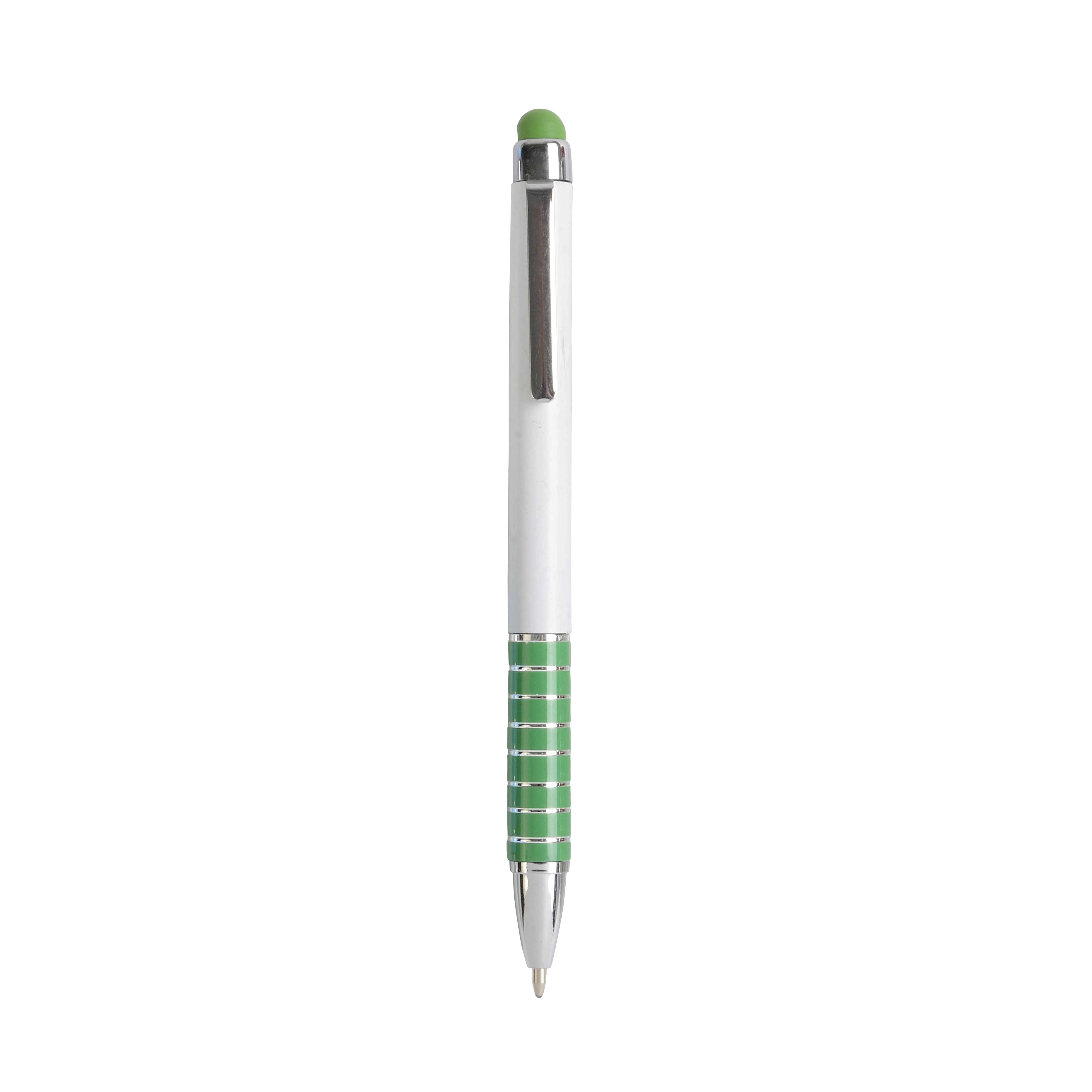 Immagine Penna twist con fusto bianco in plastica e impugnatura colorata in alluminio