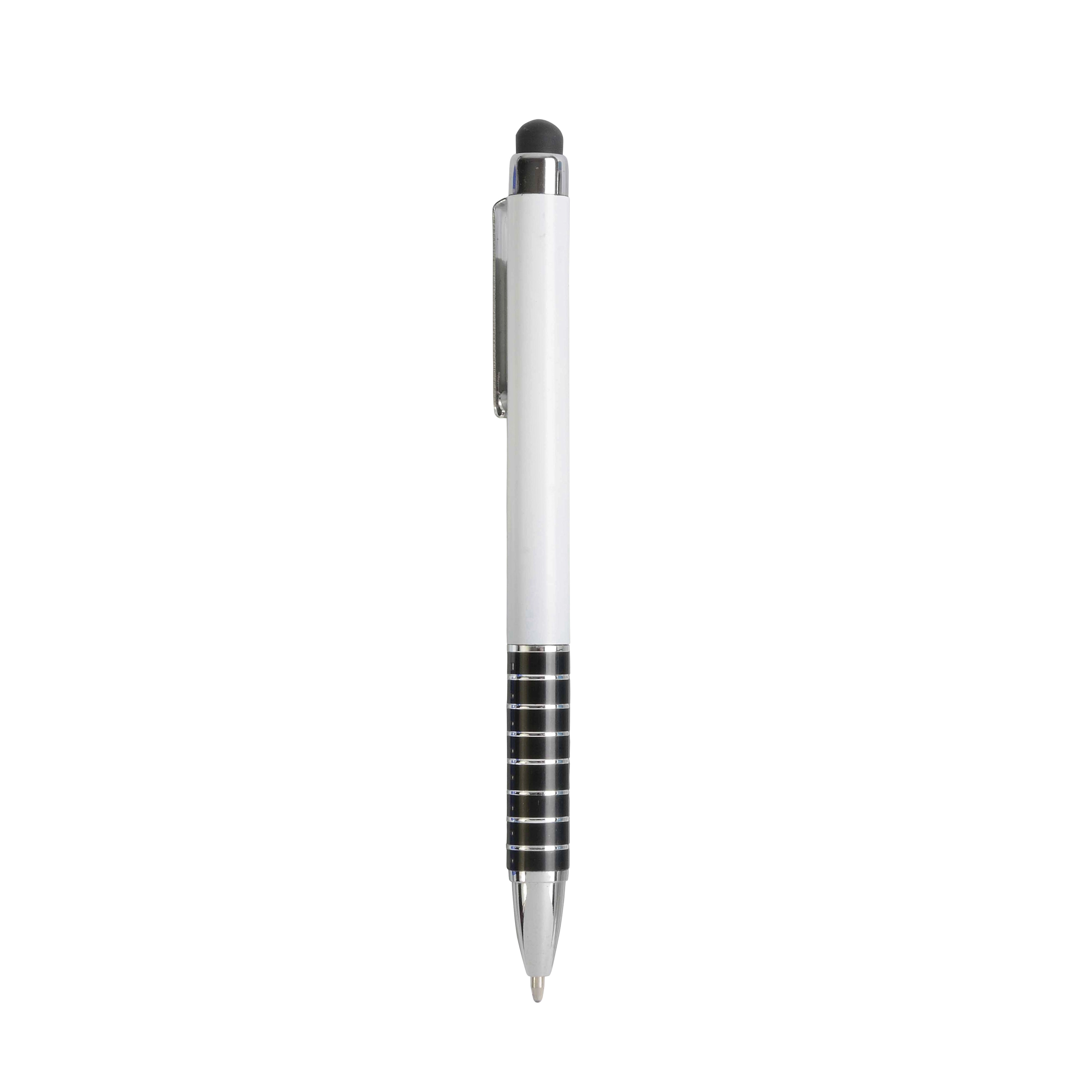Immagine Penna twist con fusto bianco in plastica e impugnatura colorata in alluminio