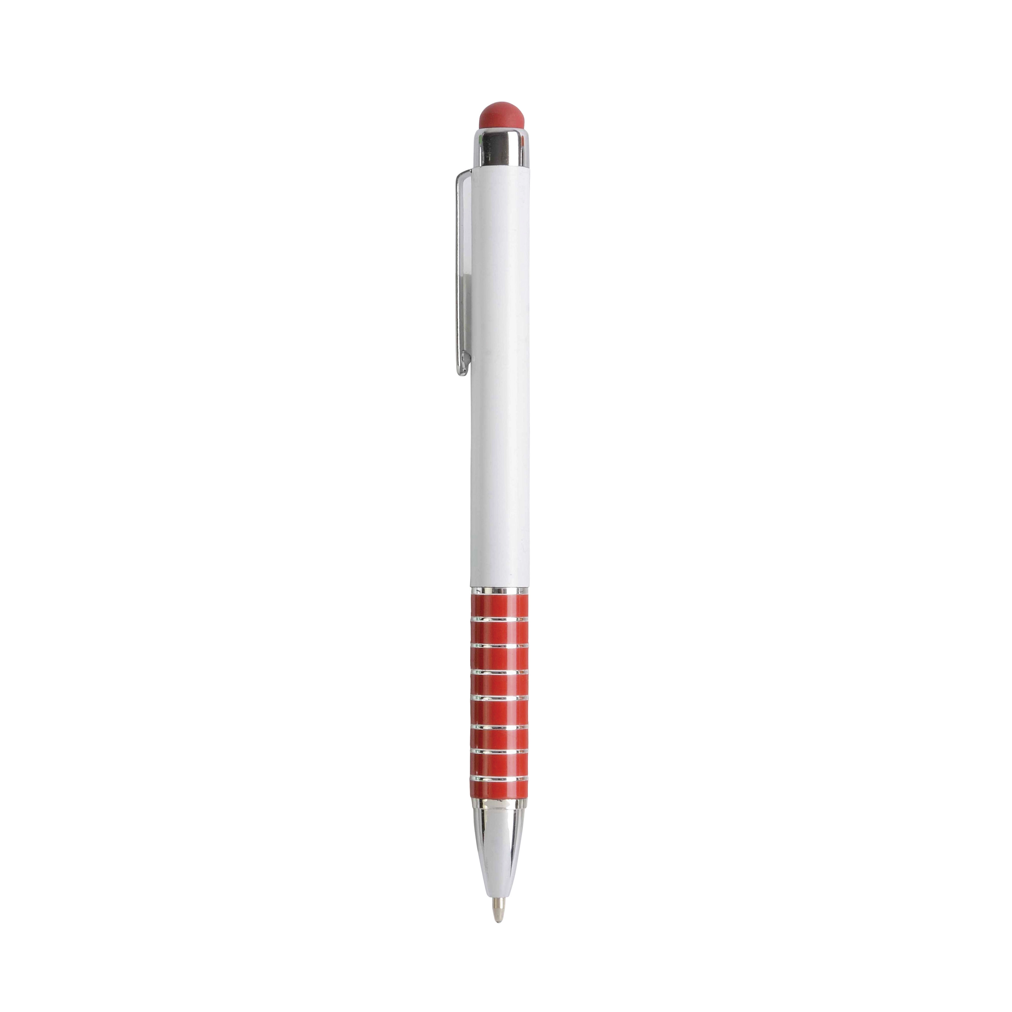 Immagine Penna twist con fusto bianco in plastica e impugnatura colorata in alluminio