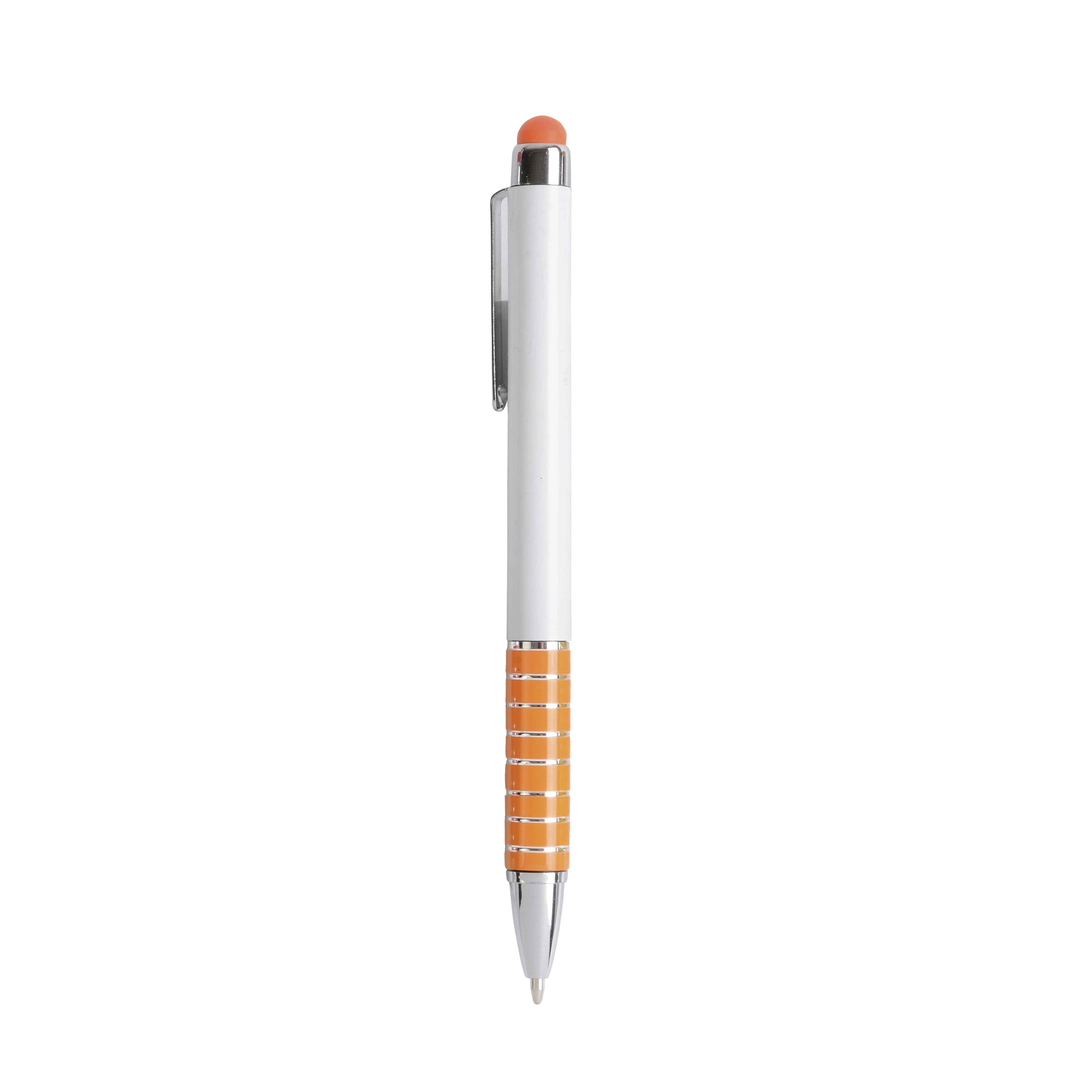 Immagine Penna twist con fusto bianco in plastica e impugnatura colorata in alluminio