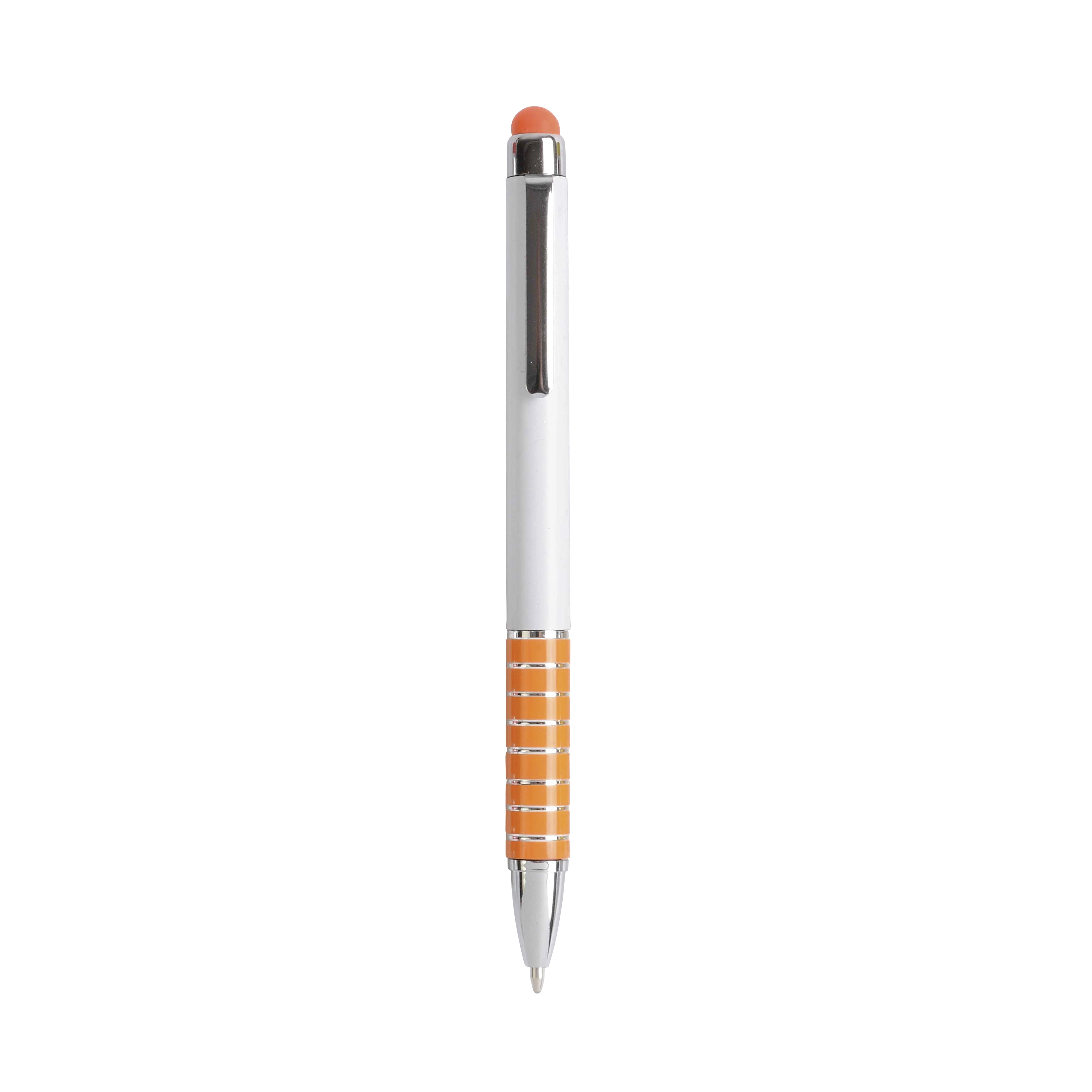 Immagine Penna twist con fusto bianco in plastica e impugnatura colorata in alluminio