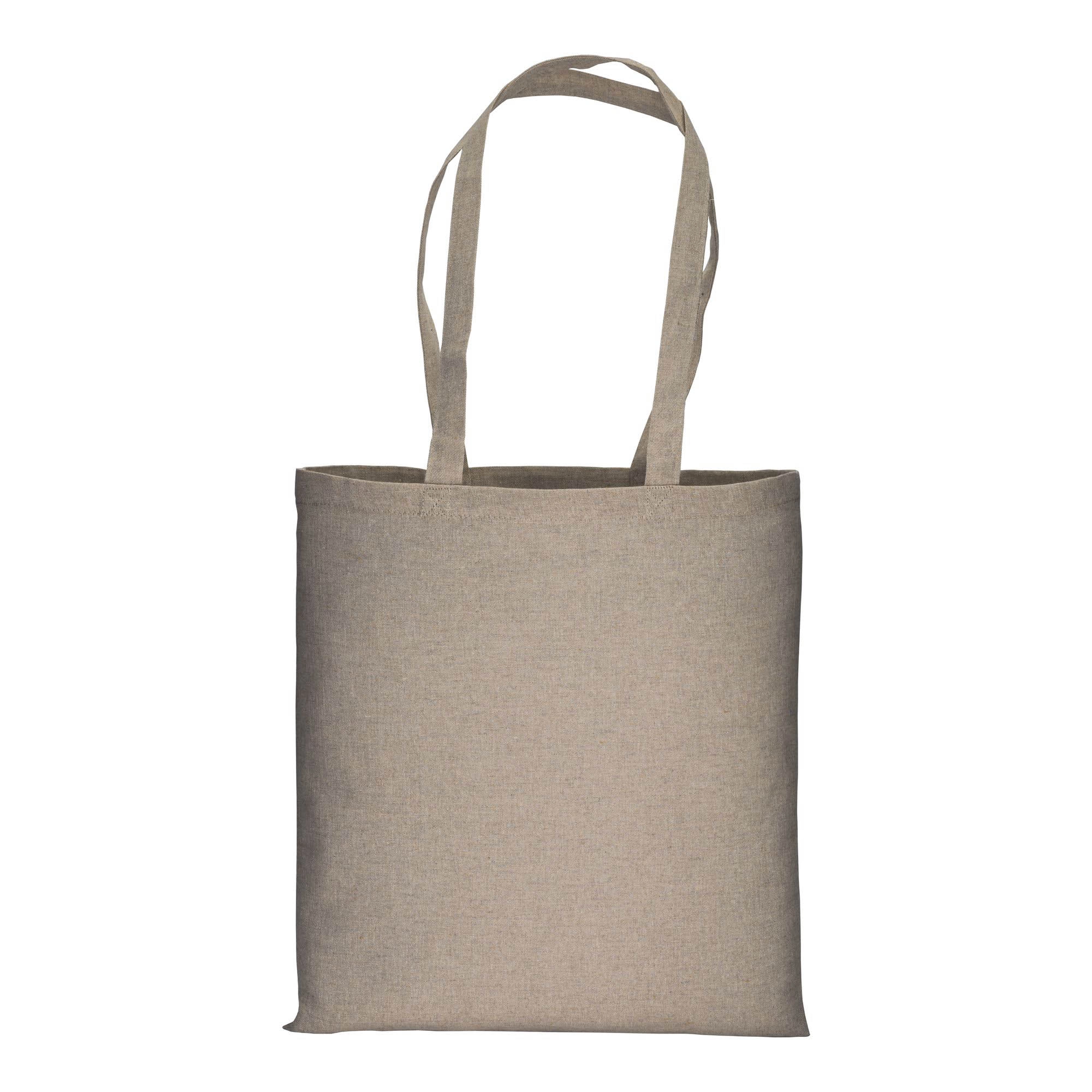 Immagine Shopper in cotone riciclato 150 g/m2 effetto melange, manici lunghi