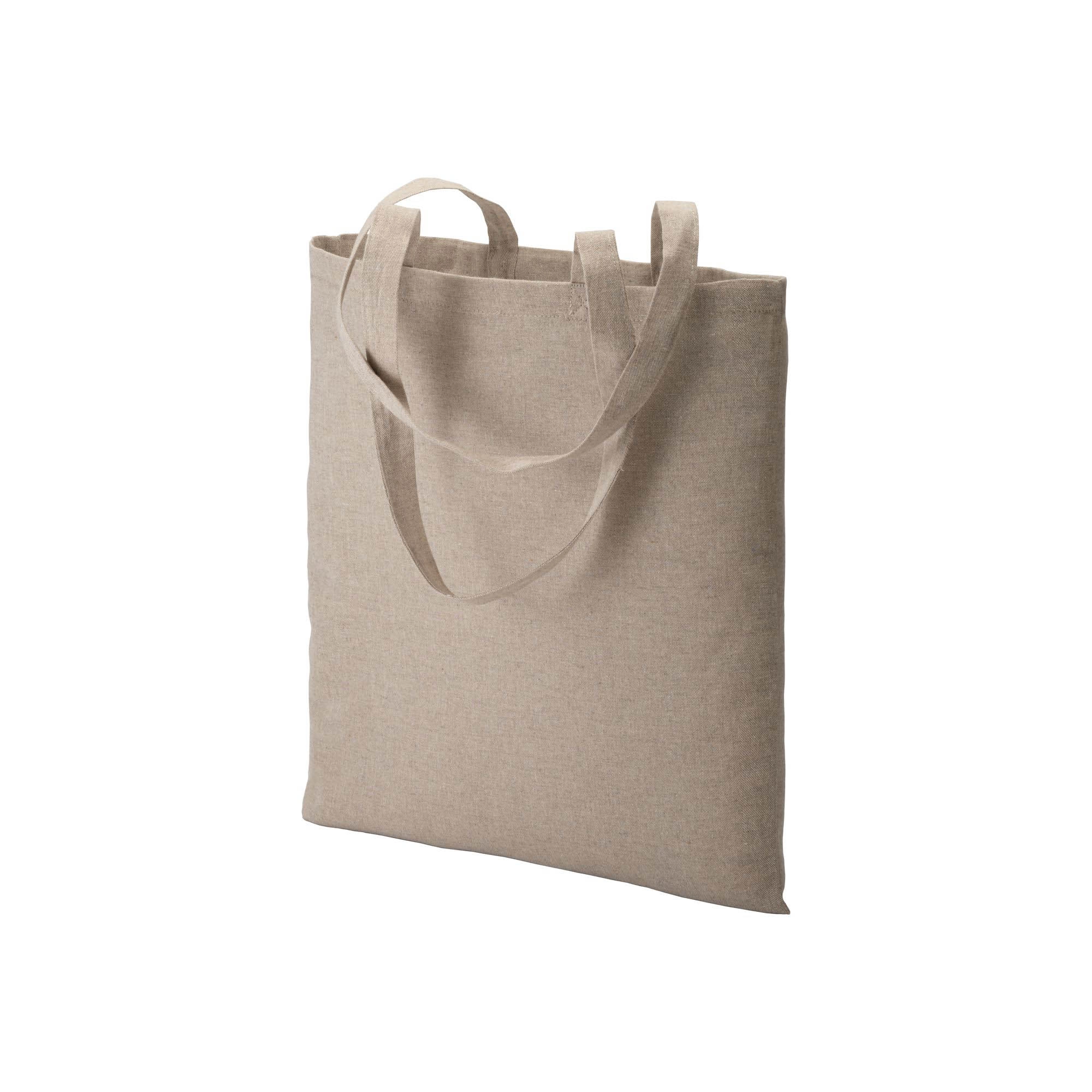Immagine Shopper in cotone riciclato 150 g/m2 effetto melange, manici lunghi