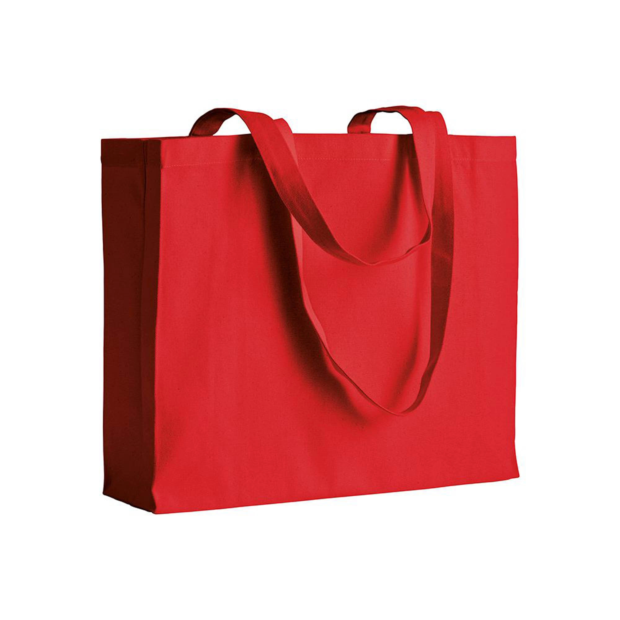 Immagine Shopper con soffietto in cotone 200 g/m2, manici lunghi