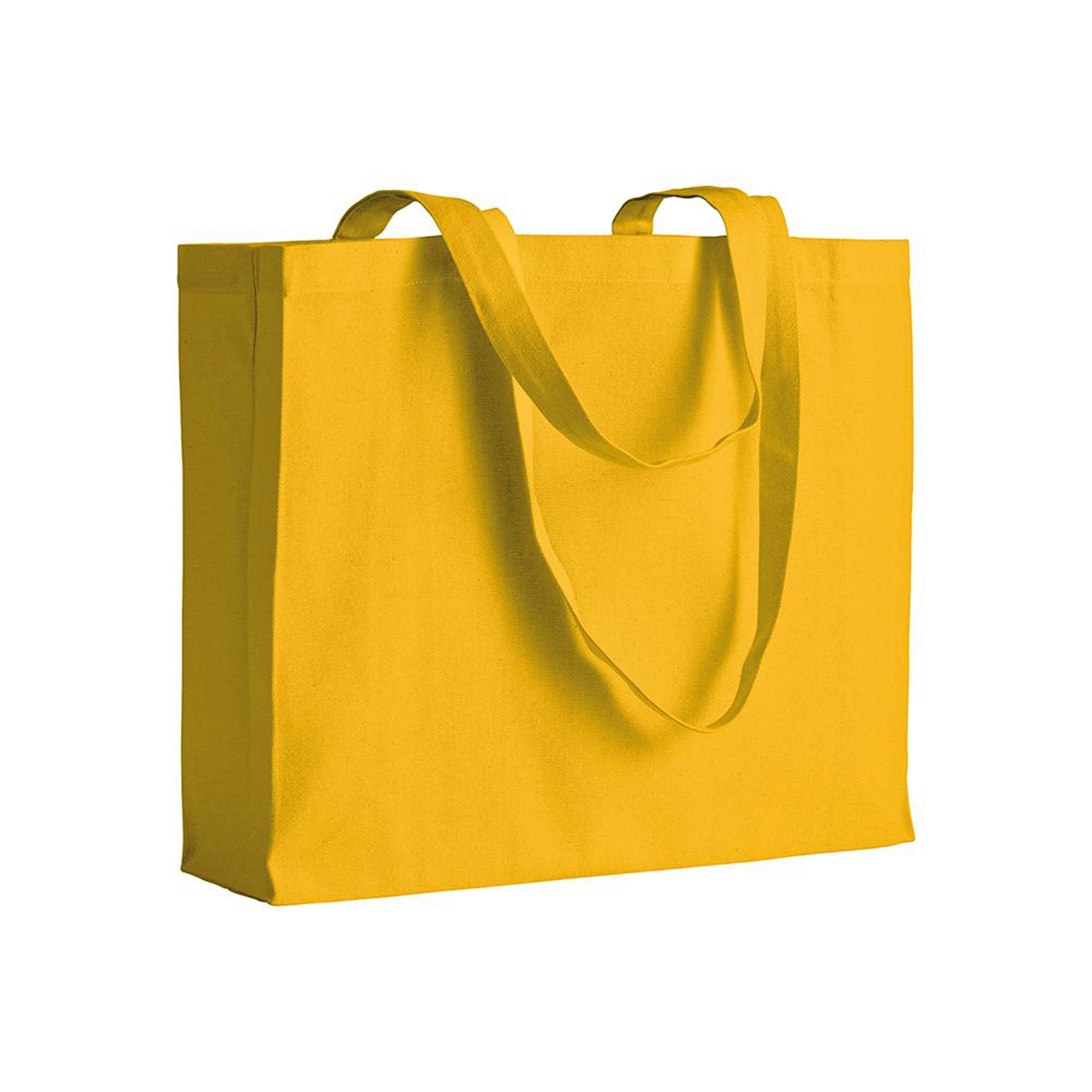 Immagine Shopper con soffietto in cotone 200 g/m2, manici lunghi