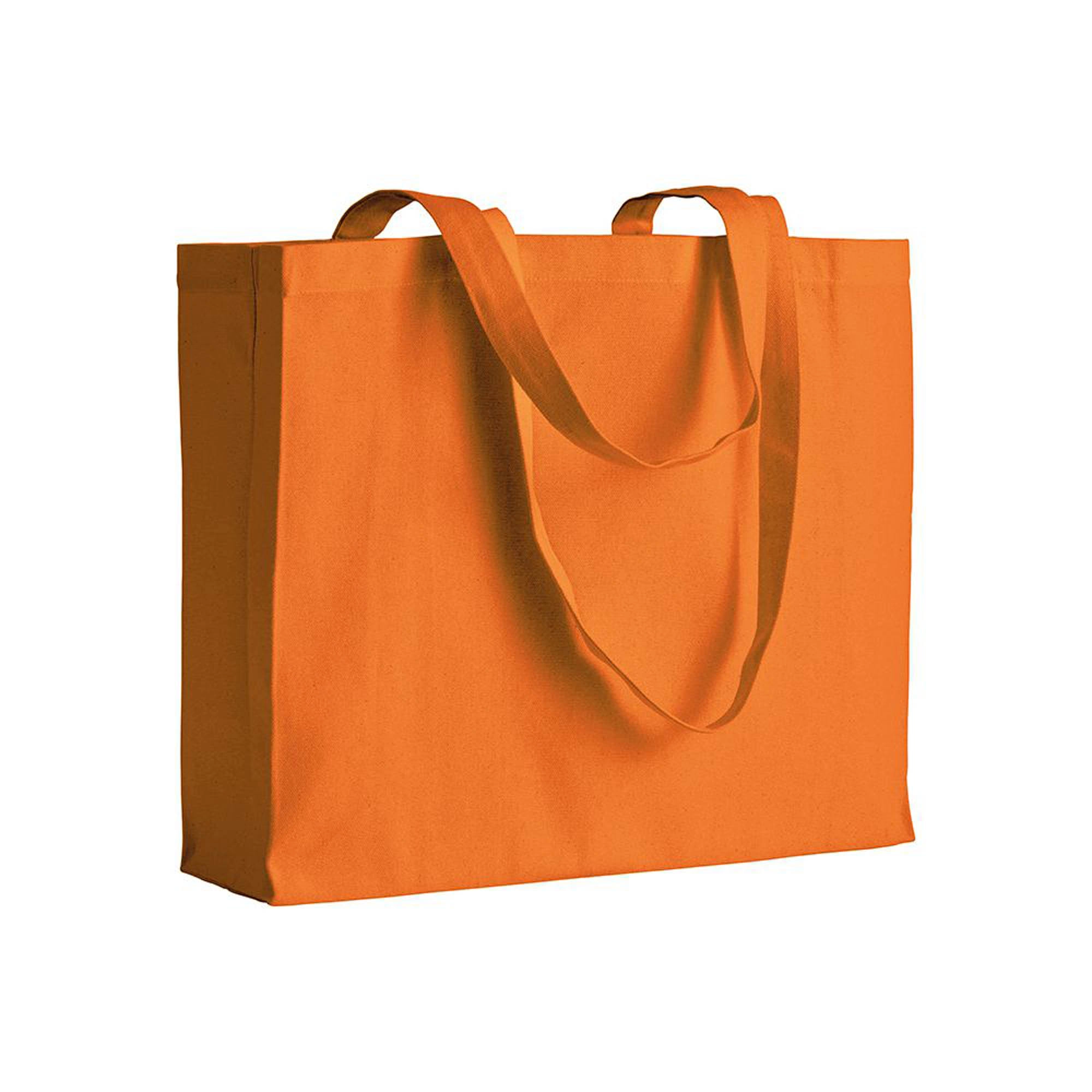 Immagine Shopper con soffietto in cotone 200 g/m2, manici lunghi