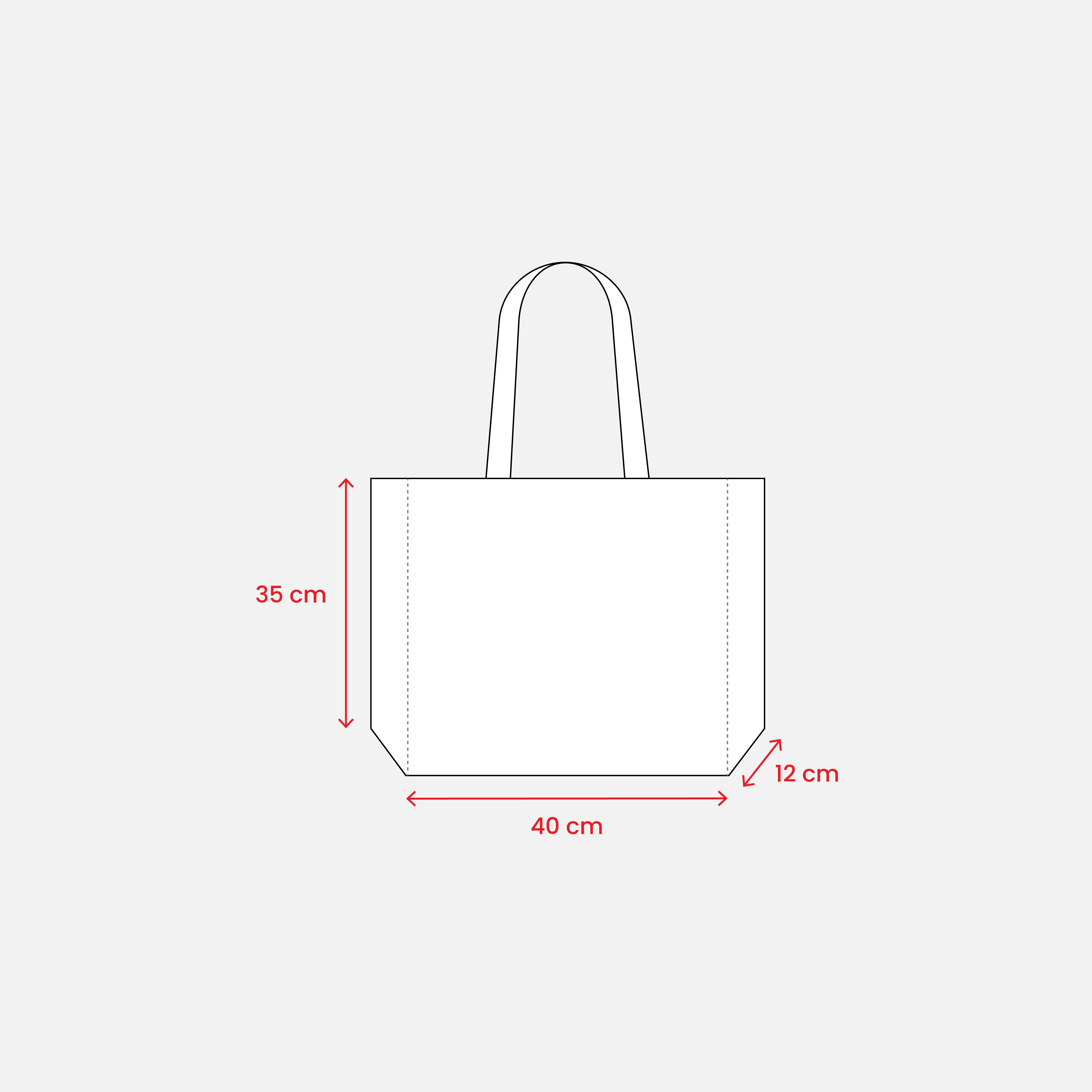 Immagine Shopper con soffietto in cotone 200 g/m2, manici lunghi