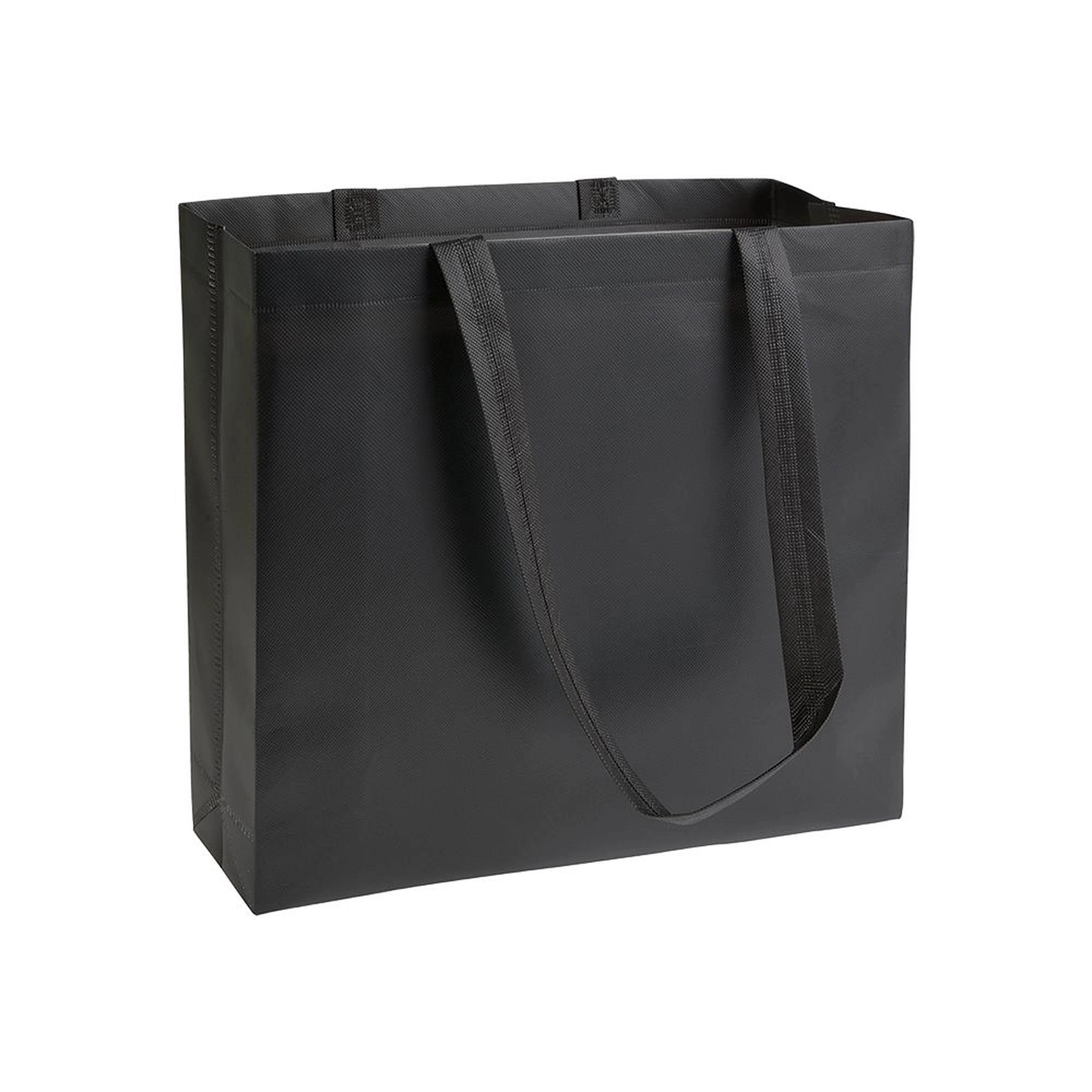 Immagine Shopper in TNT laminato, manici lunghi e soffietto