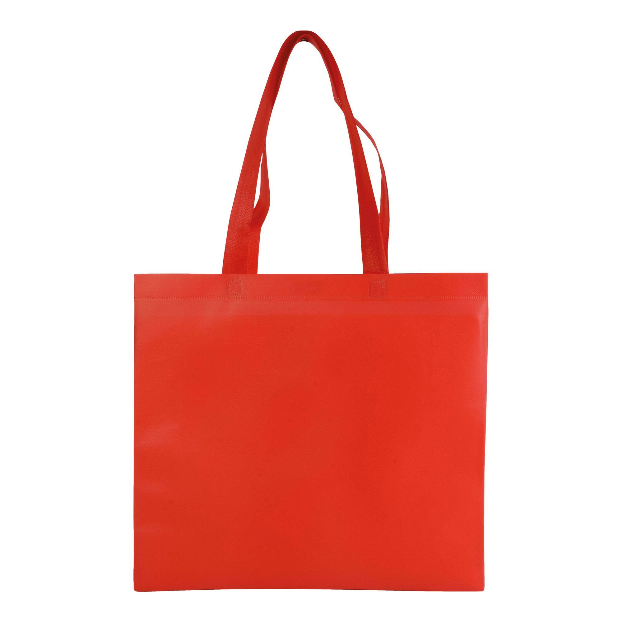 Immagine Shopper in TNT laminato, manici lunghi e soffietto