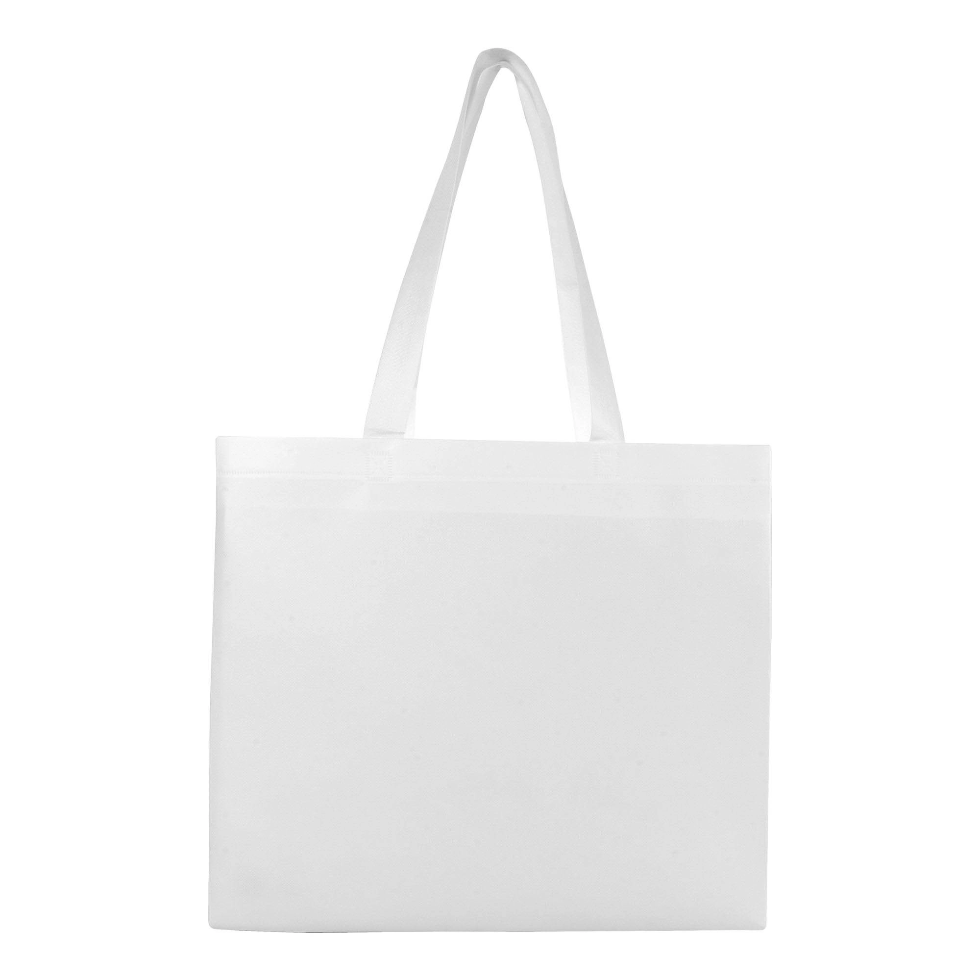 Immagine Shopper in TNT laminato, manici lunghi e soffietto