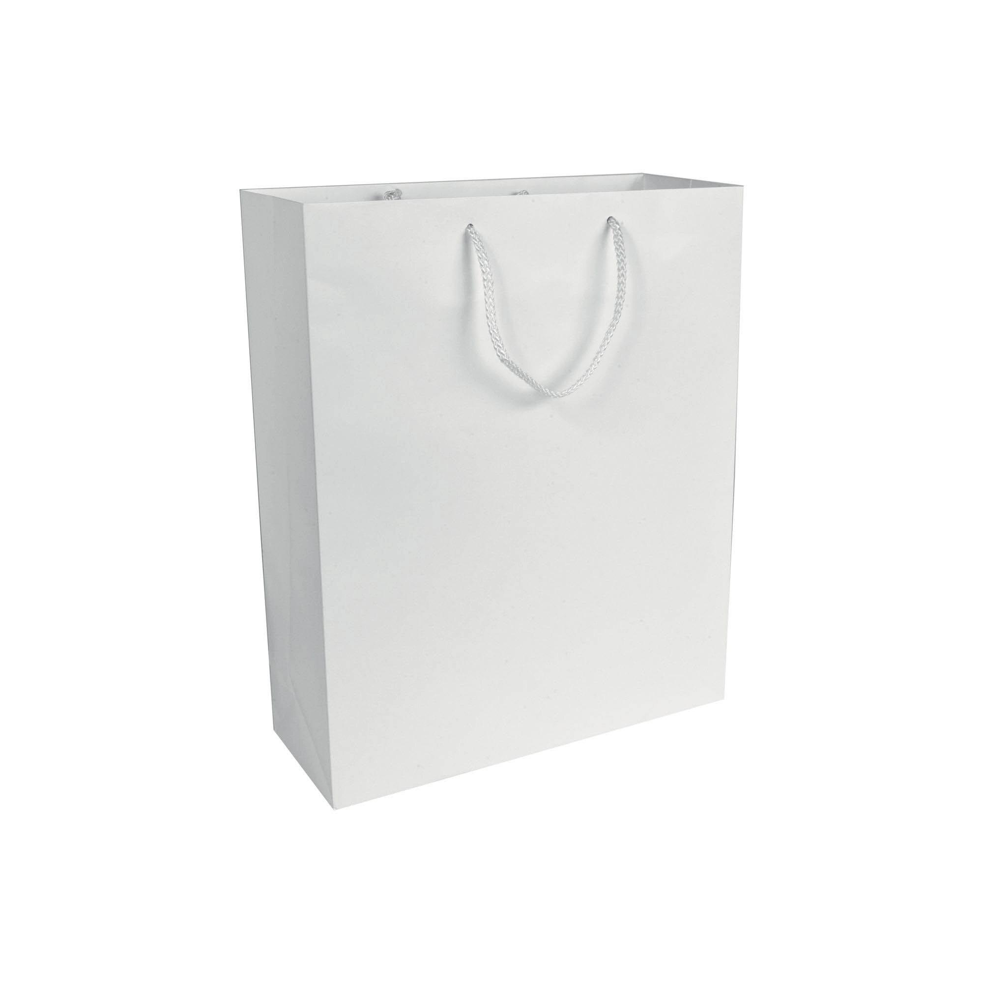 Immagine Shopper con soffietto in carta laminata opaca 157 g/m2 con rinforzo alla base