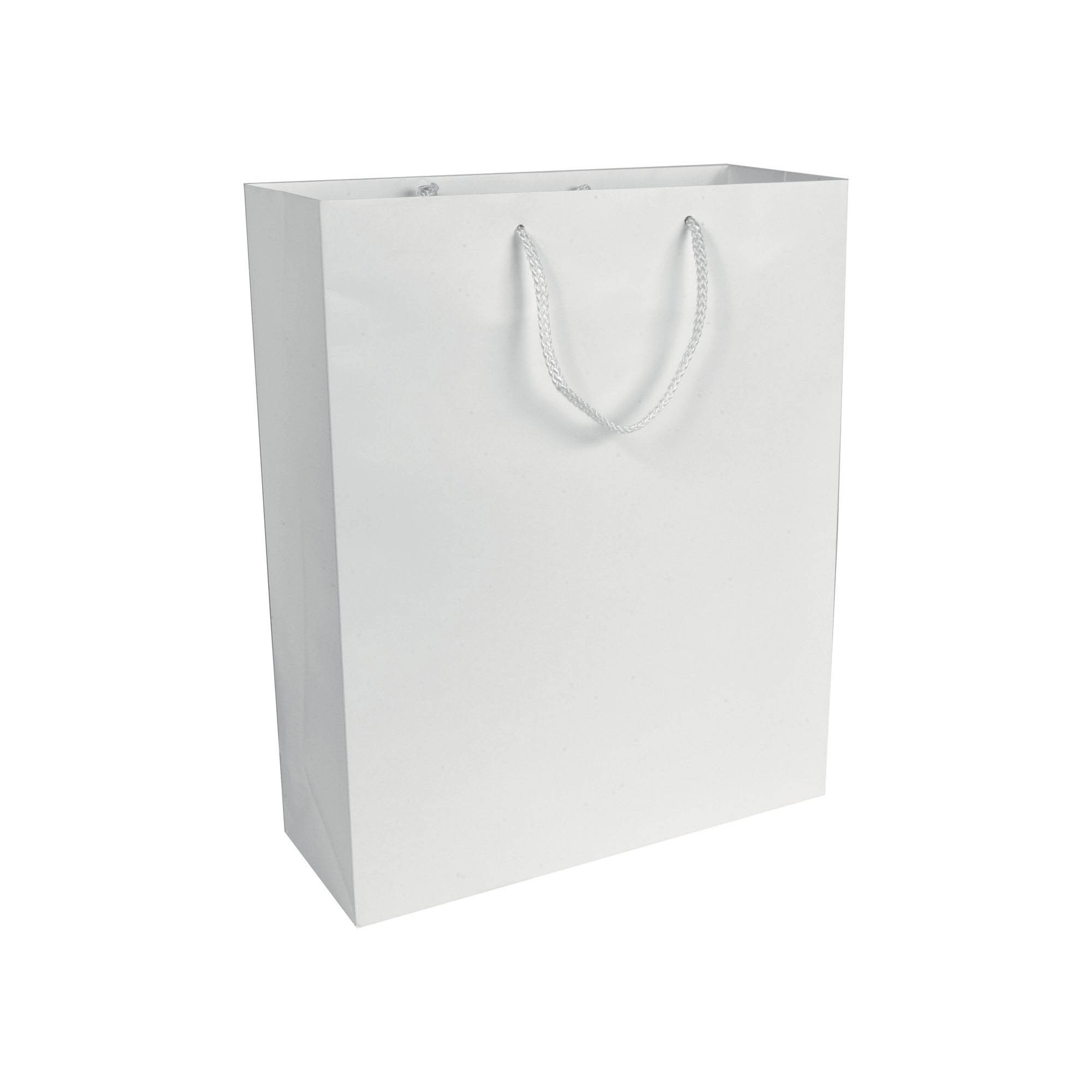 Immagine Shopper con soffietto in carta laminata opaca 157 g/m2 con rinforzo alla base