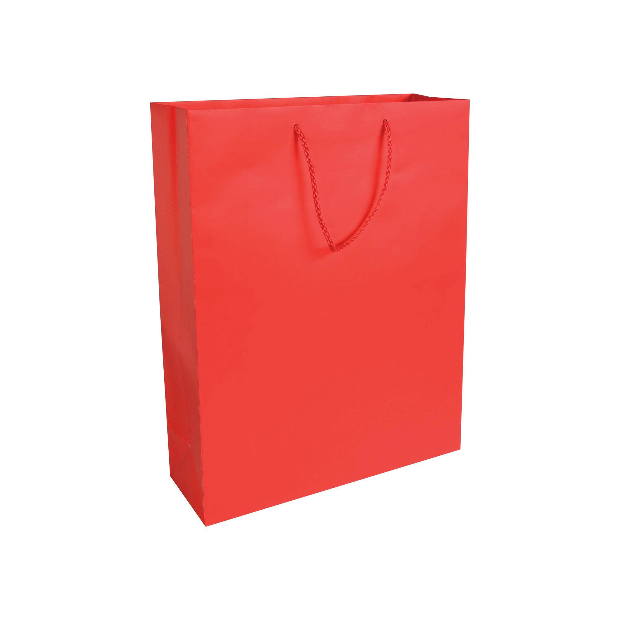 Immagine Shopper con soffietto in carta laminata opaca 157 g/m2 con rinforzo alla base