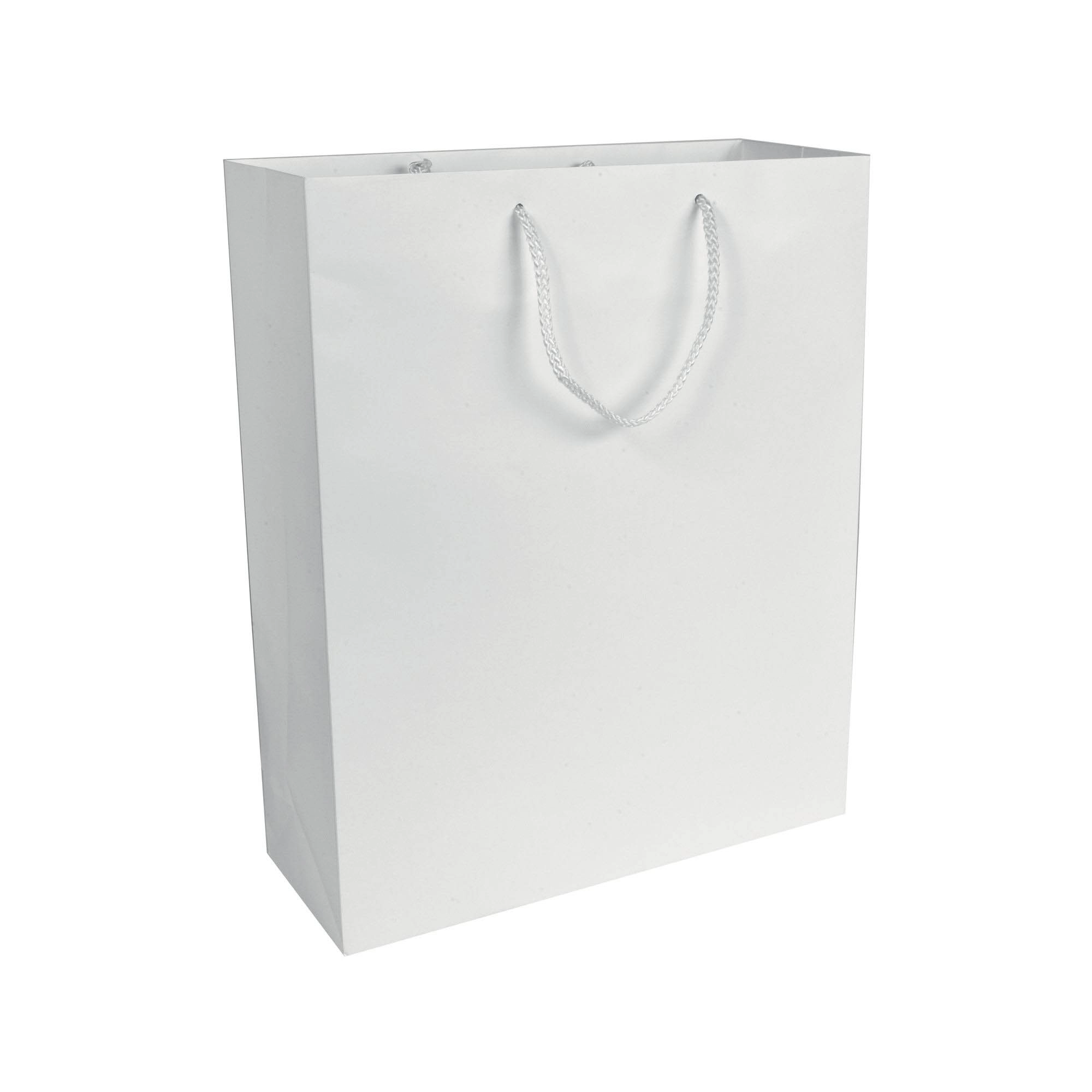 Immagine Shopper con soffietto in carta laminata opaca 157 g/m2 con rinforzo alla base