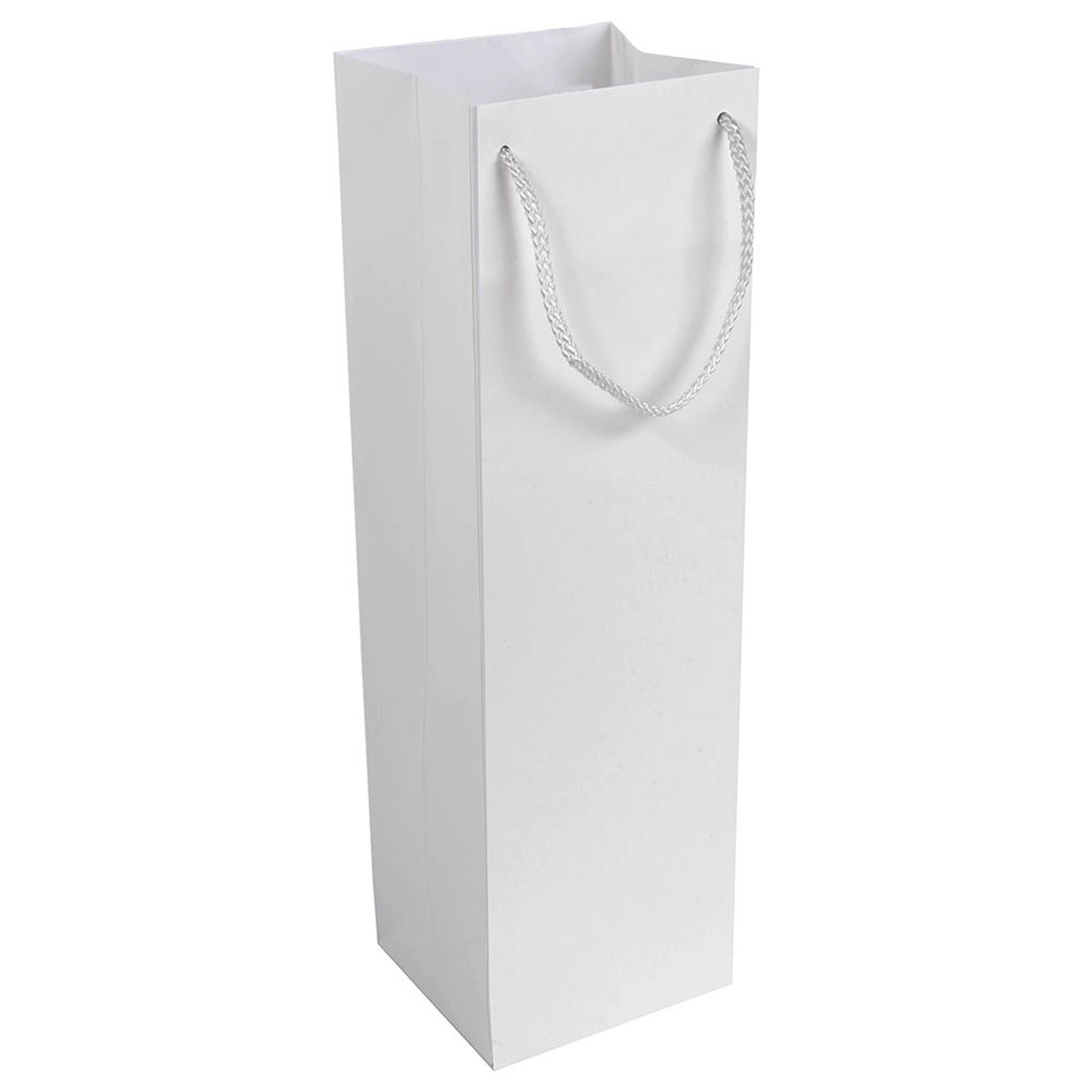 Immagine Shopper con soffietto porta bottiglia in carta laminata opaca 157 g/m2 con rinforzo