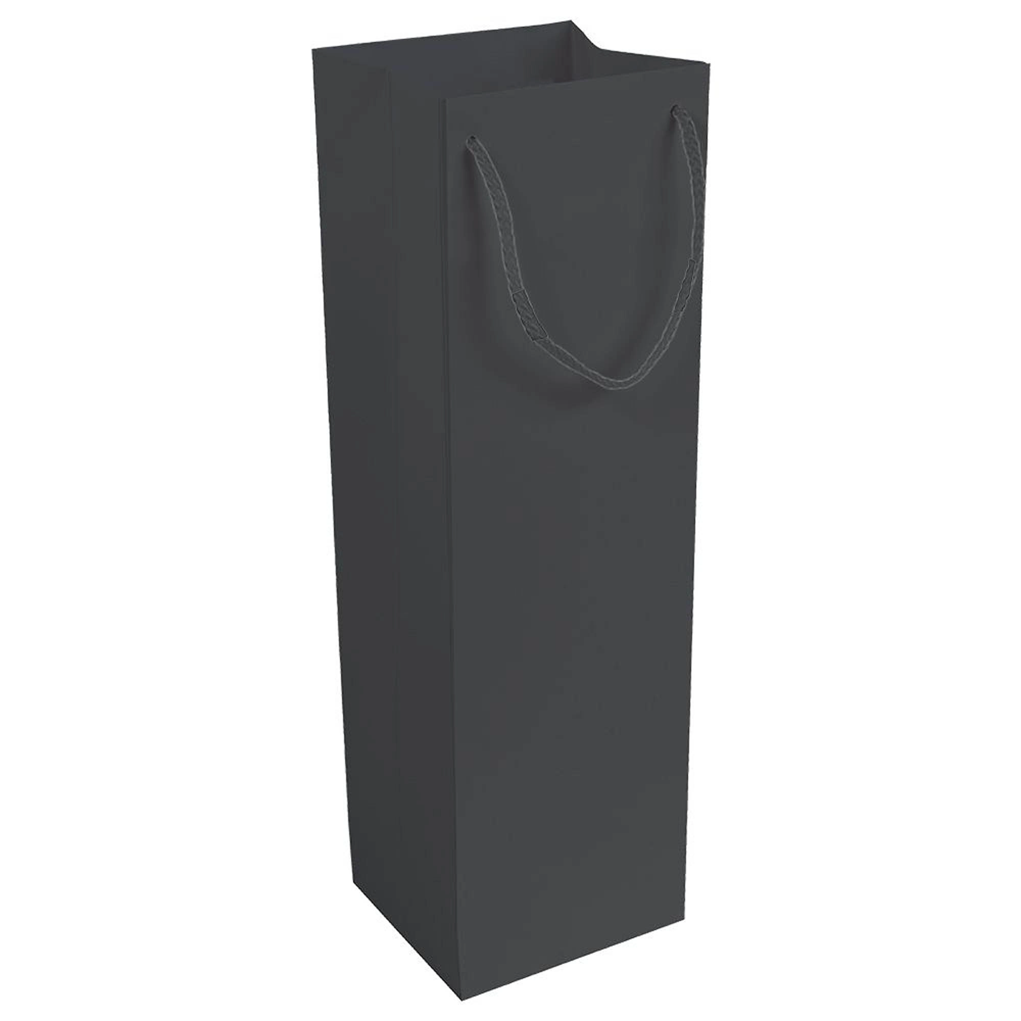 Immagine Shopper con soffietto porta bottiglia in carta laminata opaca 157 g/m2 con rinforzo