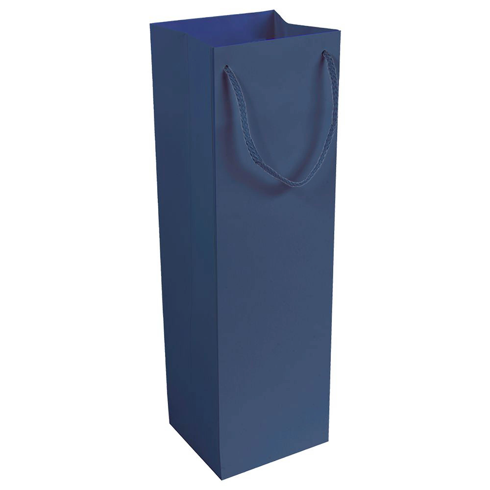Immagine Shopper con soffietto porta bottiglia in carta laminata opaca 157 g/m2 con rinforzo