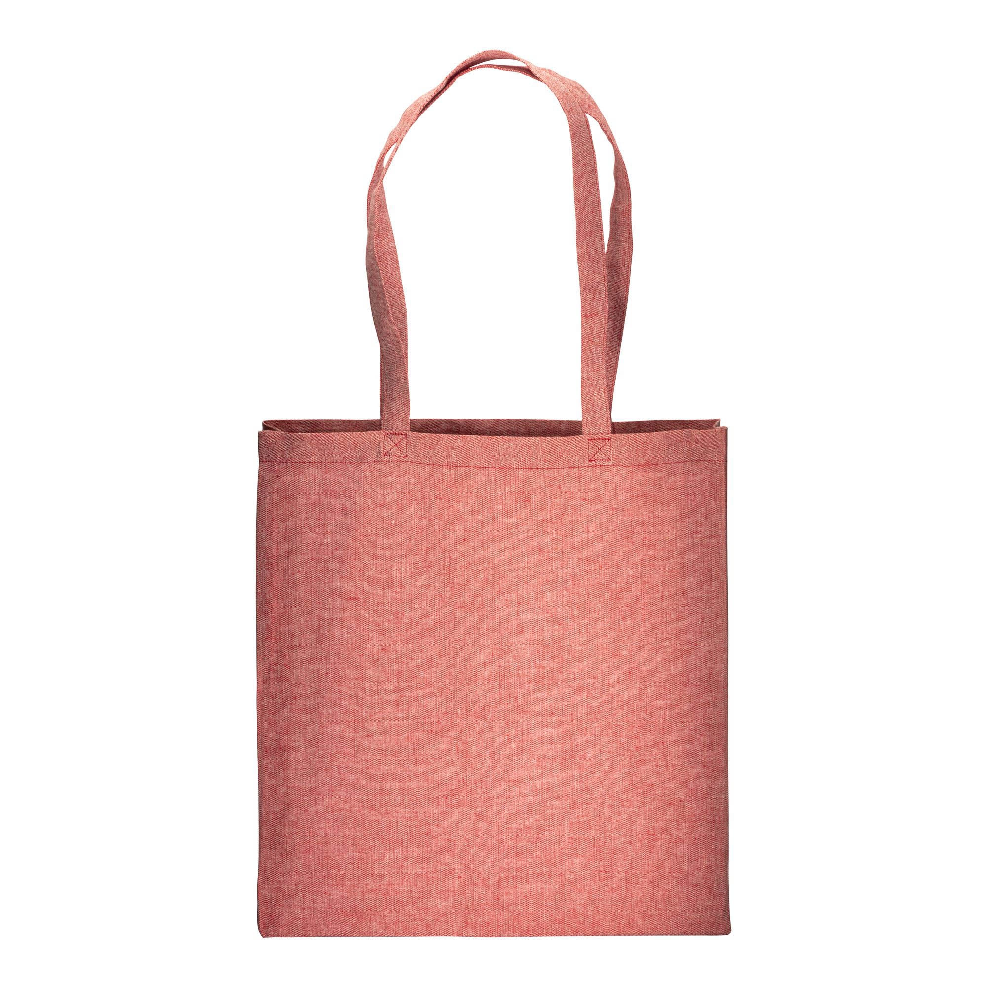 Immagine Shopper con soffietto in cotone riciclato 150 g/m2 effetto melange, manici lunghi