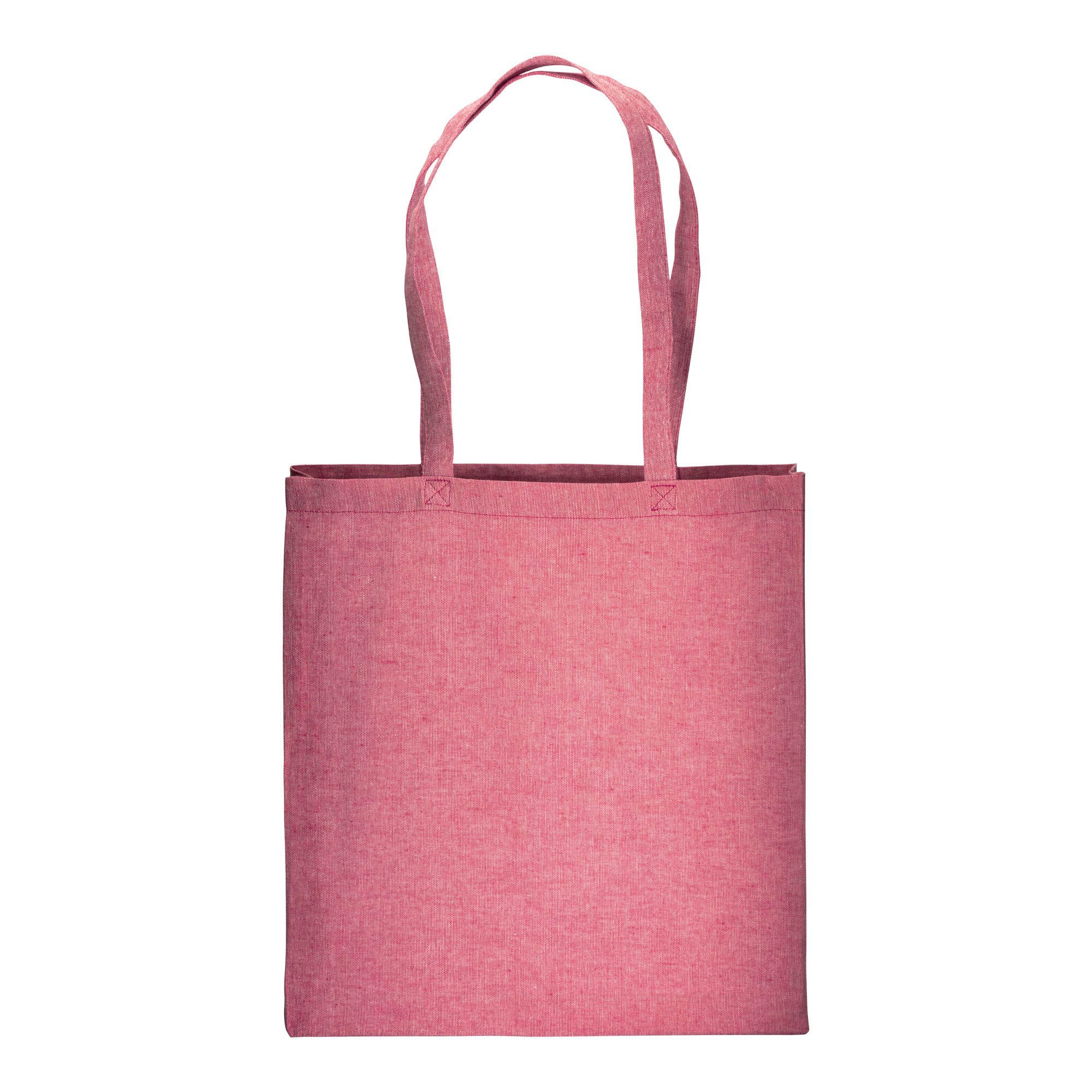 Immagine Shopper con soffietto in cotone riciclato 150 g/m2 effetto melange, manici lunghi