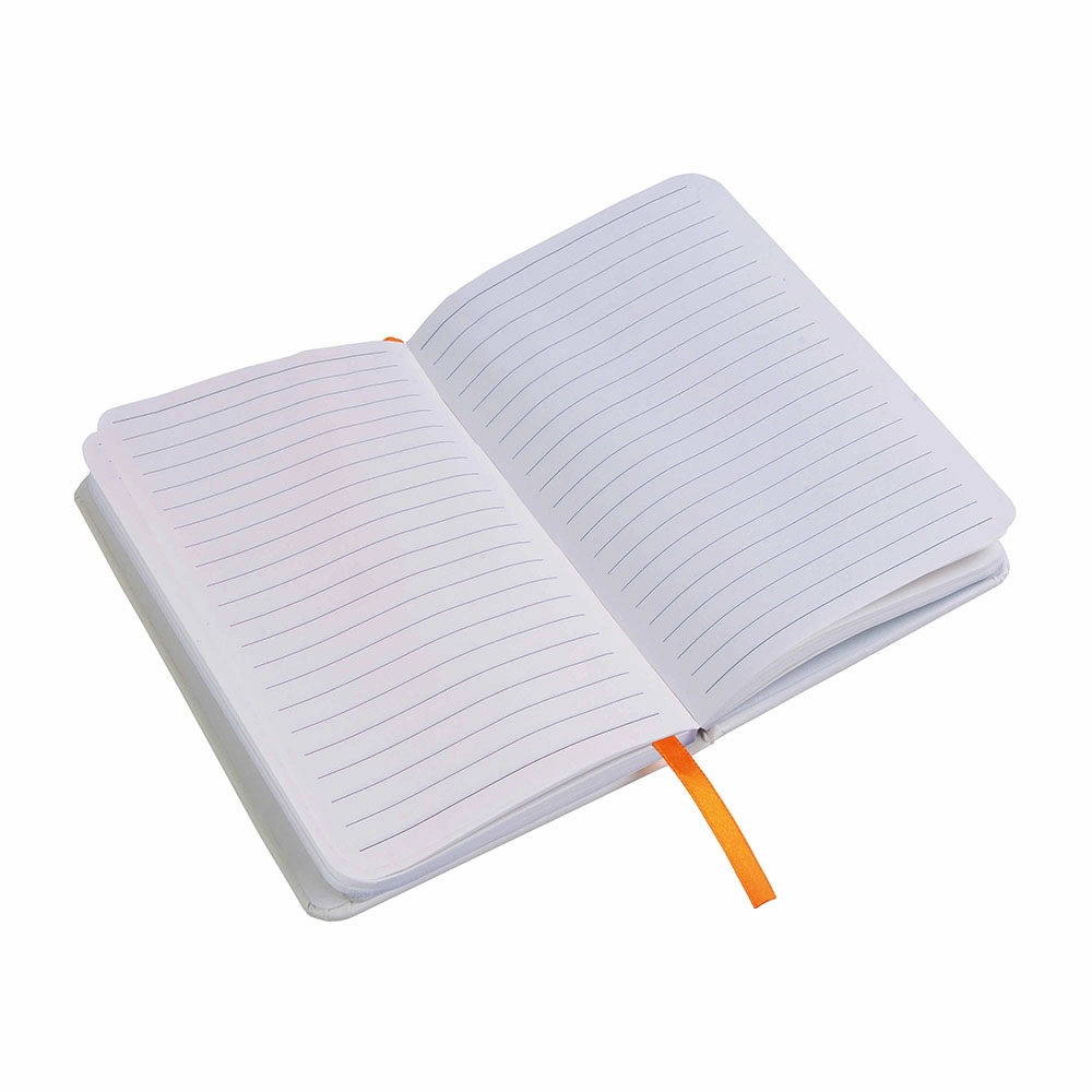 Immagine Quaderno in PU con elastico colorato, fogli a righe (80 pag.), segnalibro in raso