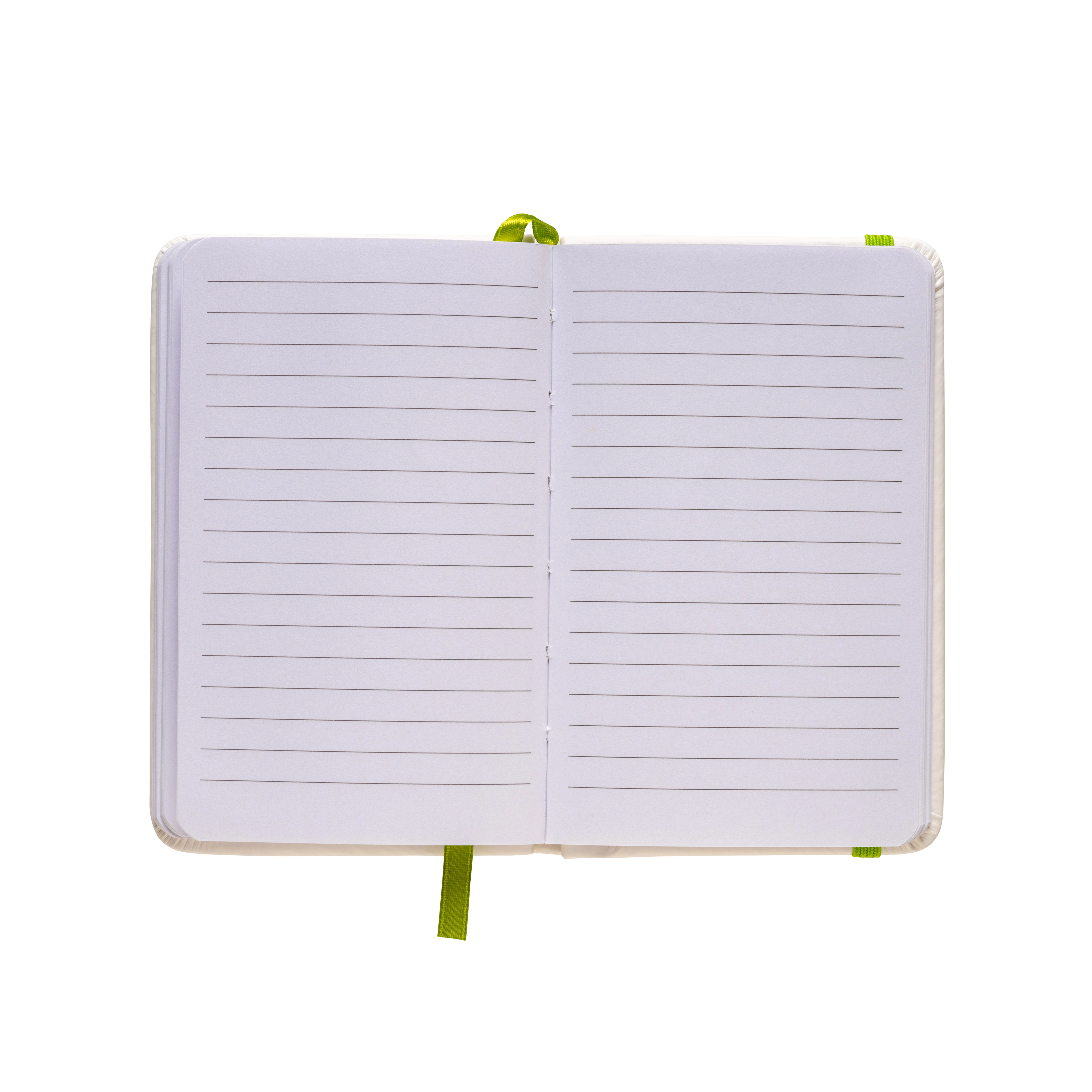Immagine Quaderno in PU con elastico colorato, fogli a righe (80 pag.), segnalibro in raso