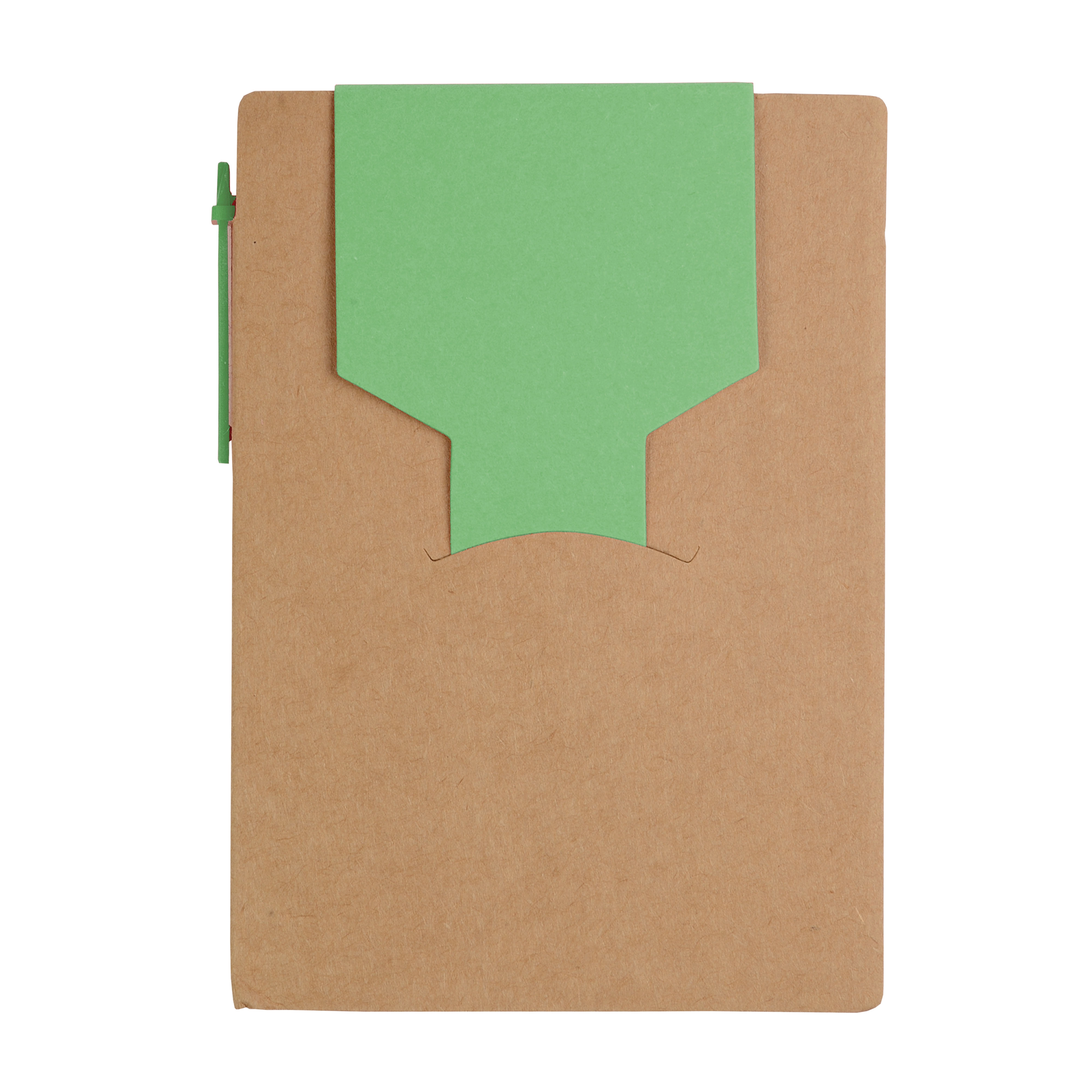Immagine Block notes in carta riciclata, con penna in cartone e foglietti adesivi