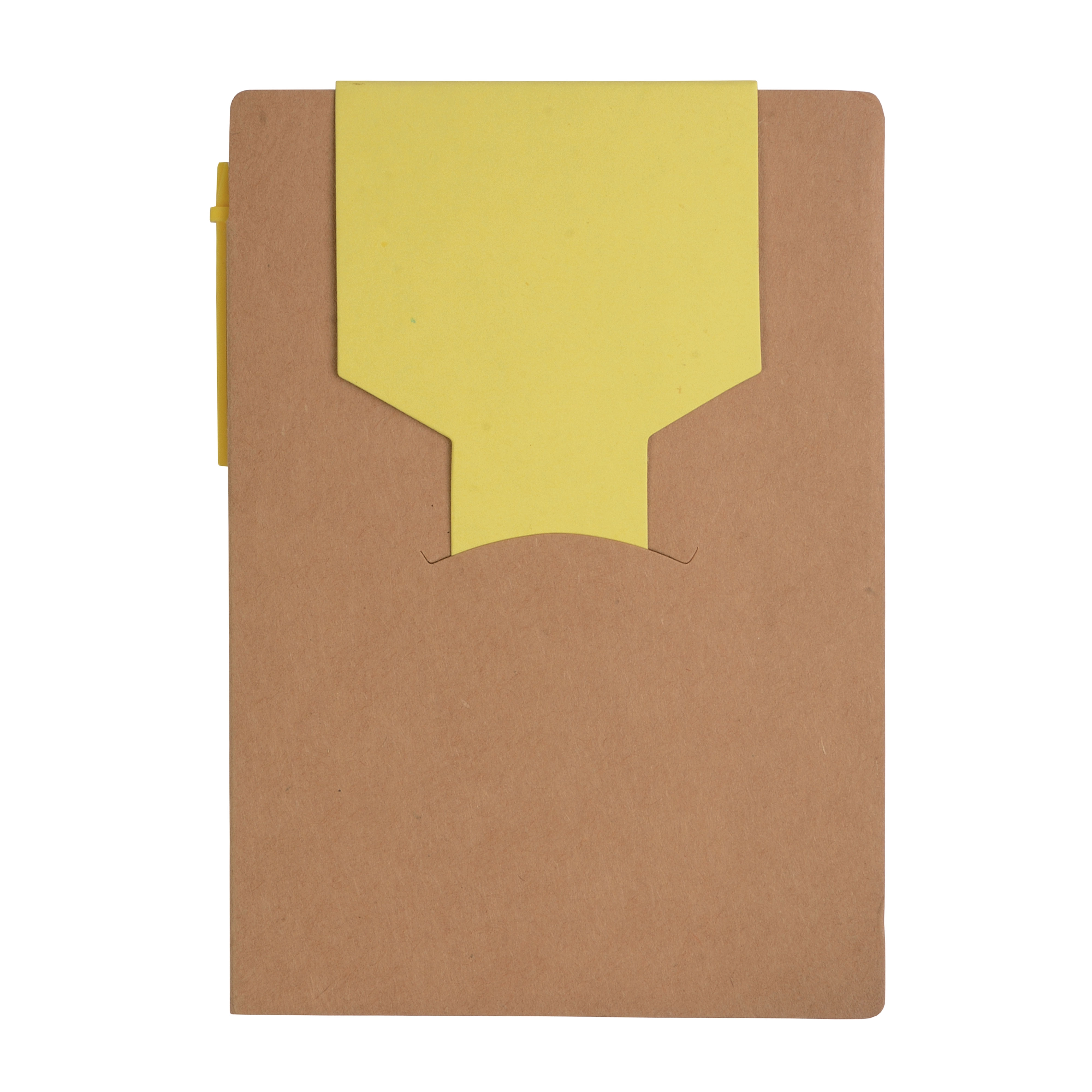 Immagine Block notes in carta riciclata, con penna in cartone e foglietti adesivi