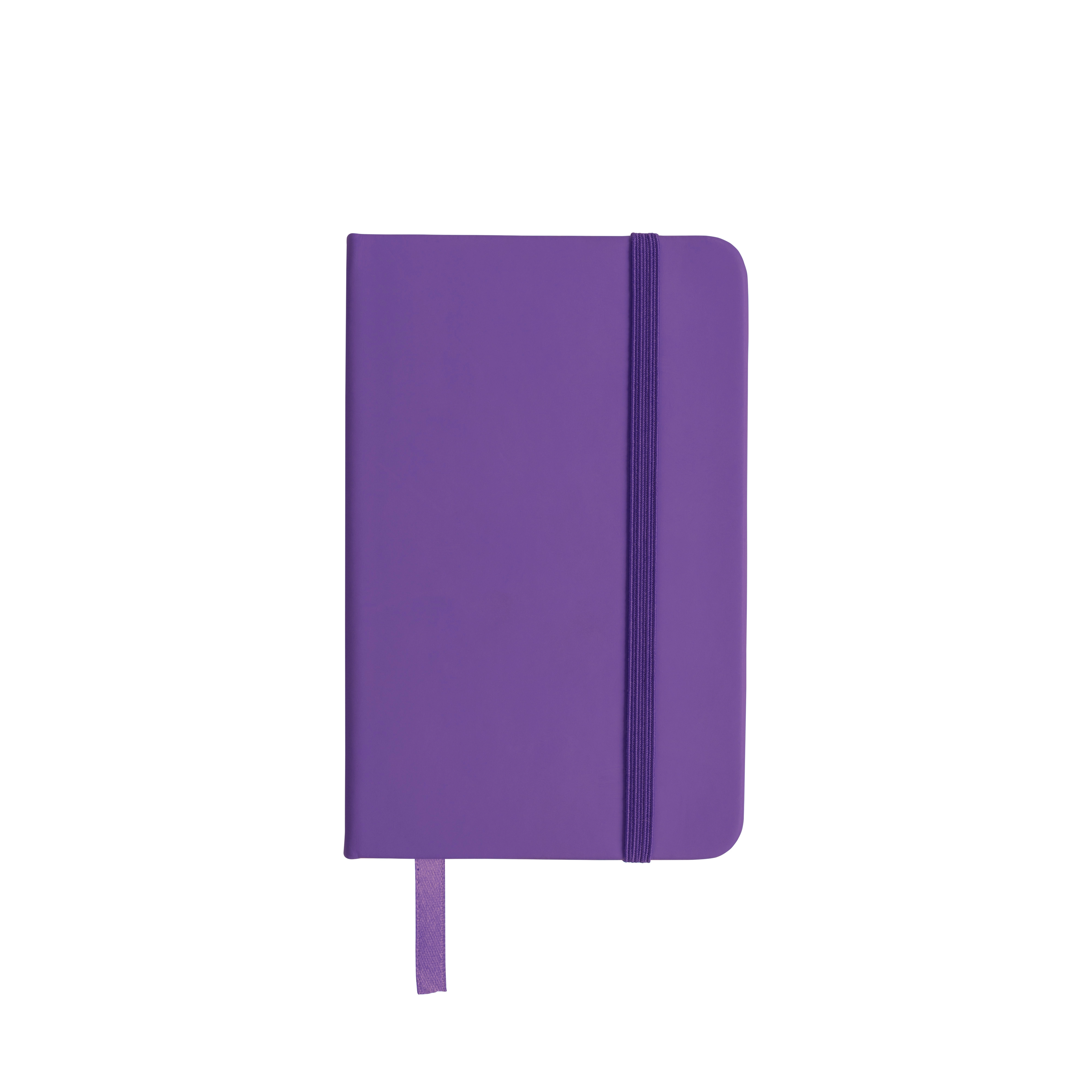 Immagine Quaderno in PU con elastico colorato, fogli a righe (80 pag.), segnalibro in raso