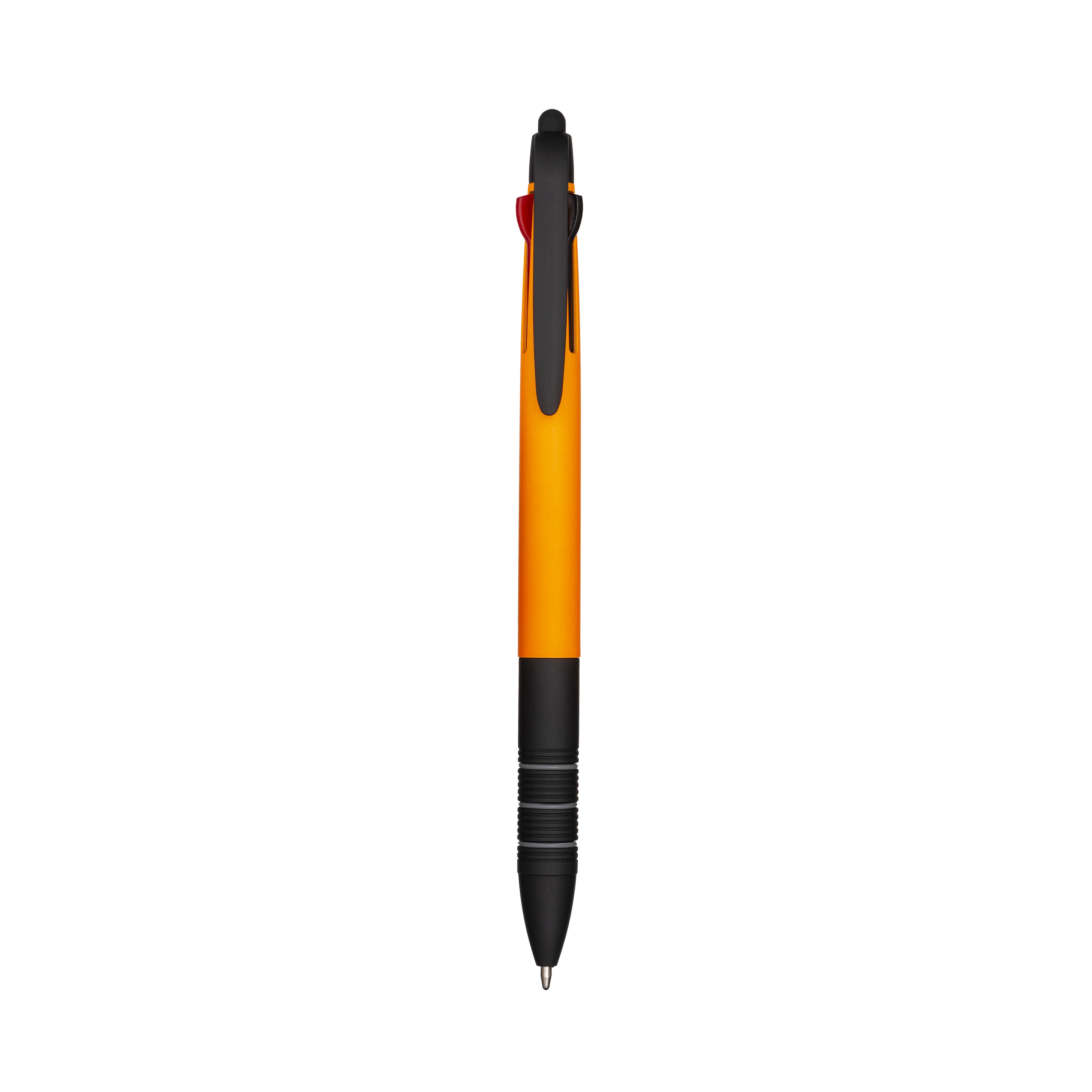 Immagine Penna a scatto in plastica con 3 refill dei colori blu, nero e rosso