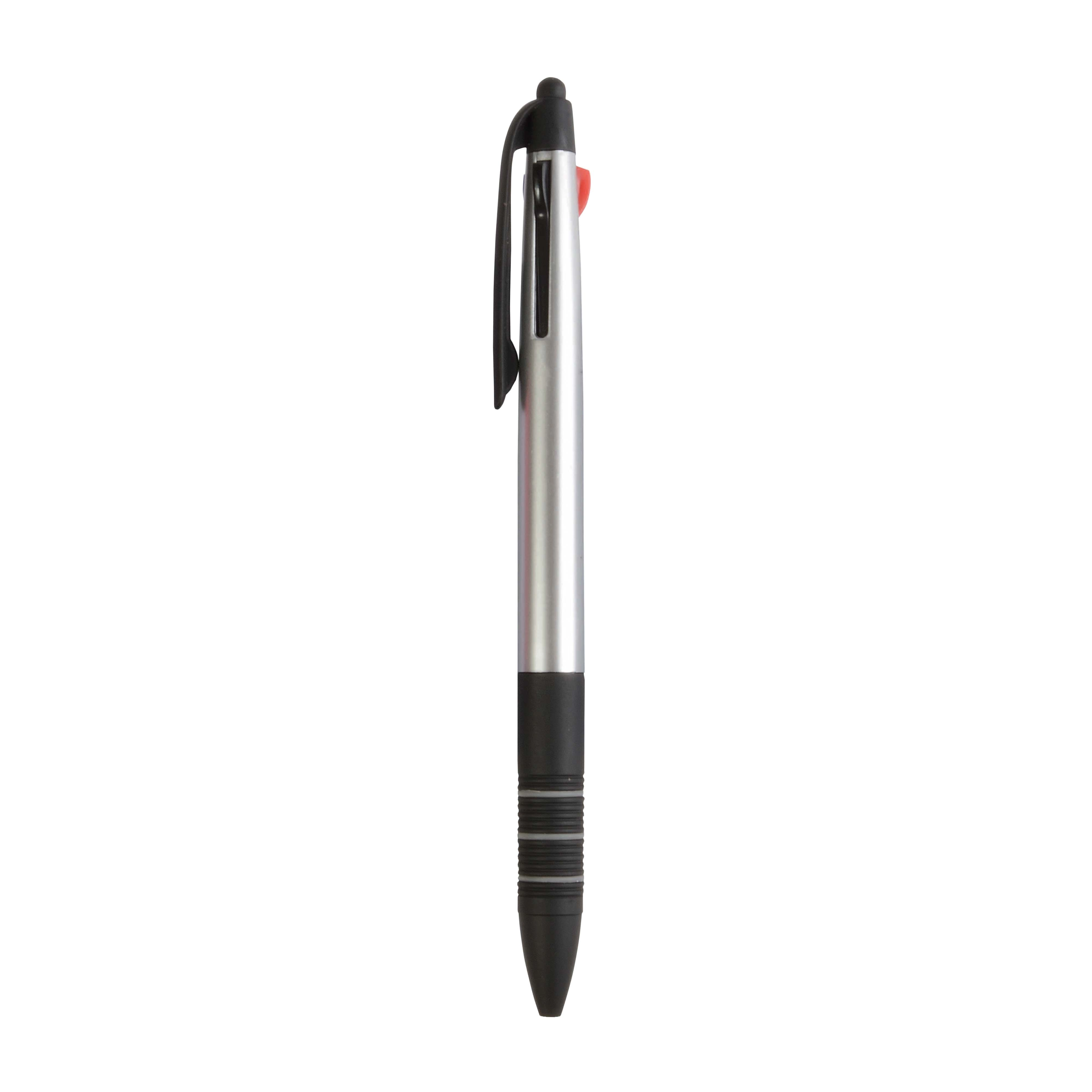 Immagine Penna a scatto in plastica con 3 refill dei colori blu, nero e rosso