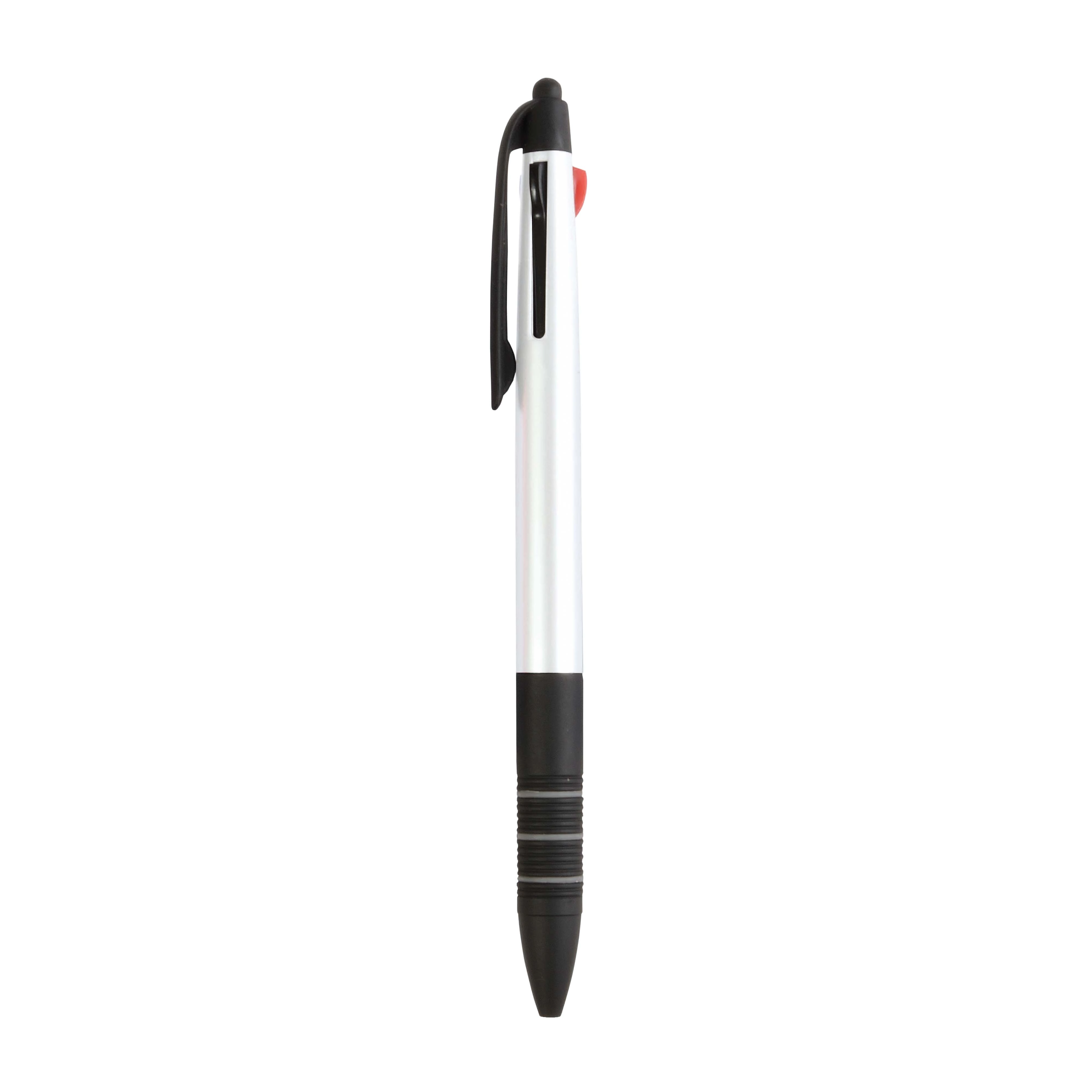 Immagine Penna a scatto in plastica con 3 refill dei colori blu, nero e rosso